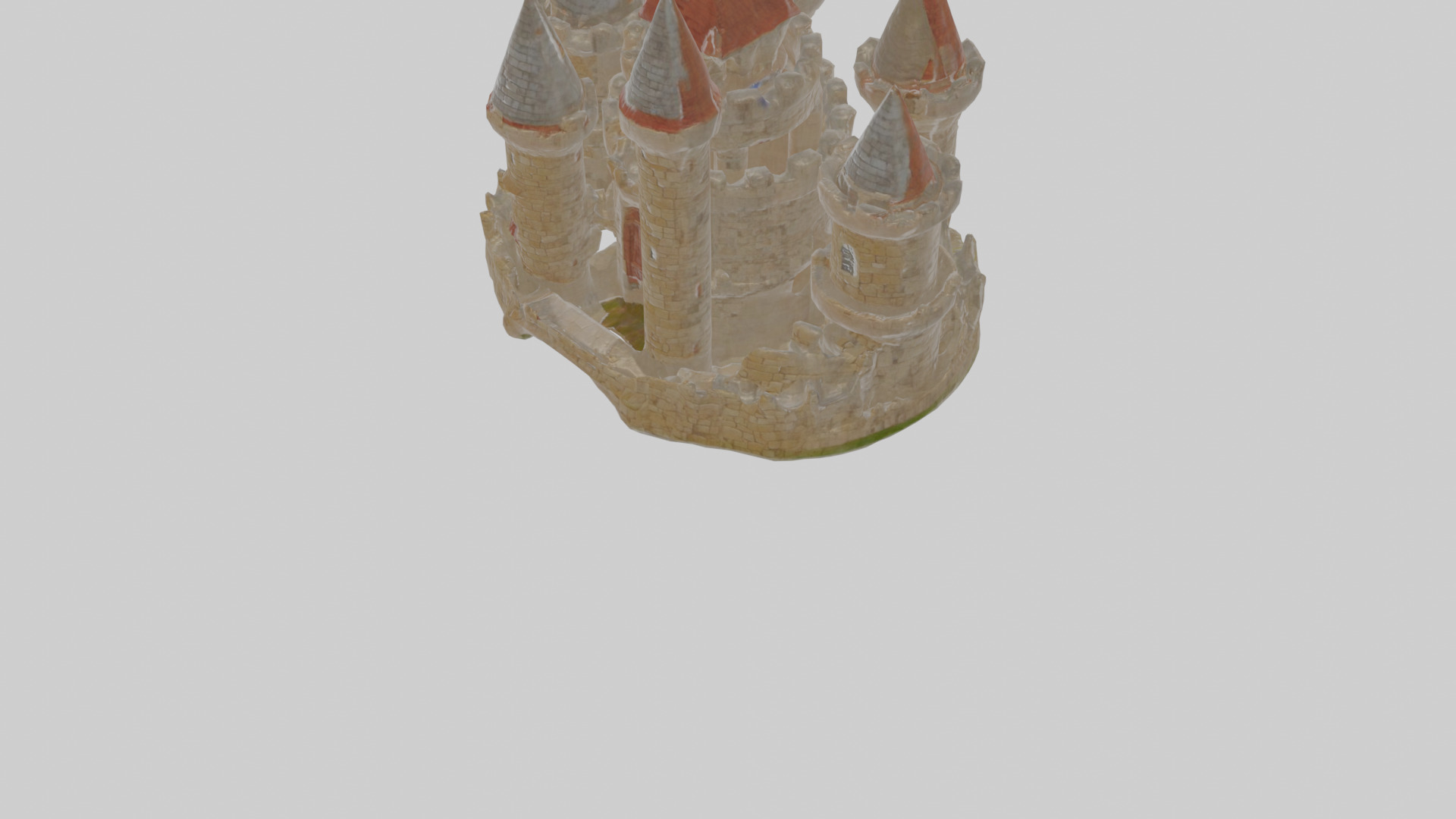 Cartoon Castle Low-poly 3D model_8