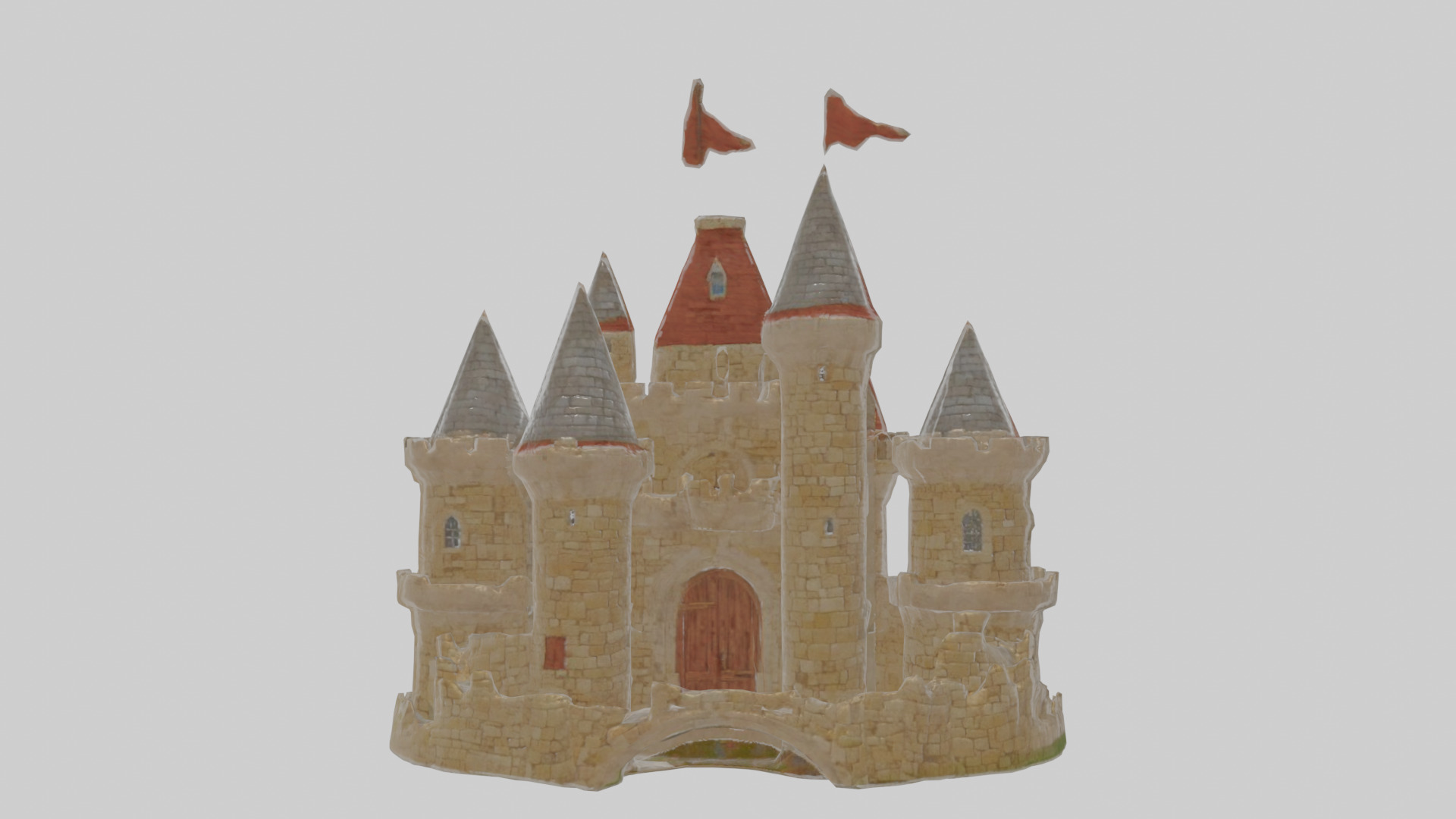 Cartoon Castle Low-poly 3D model_15