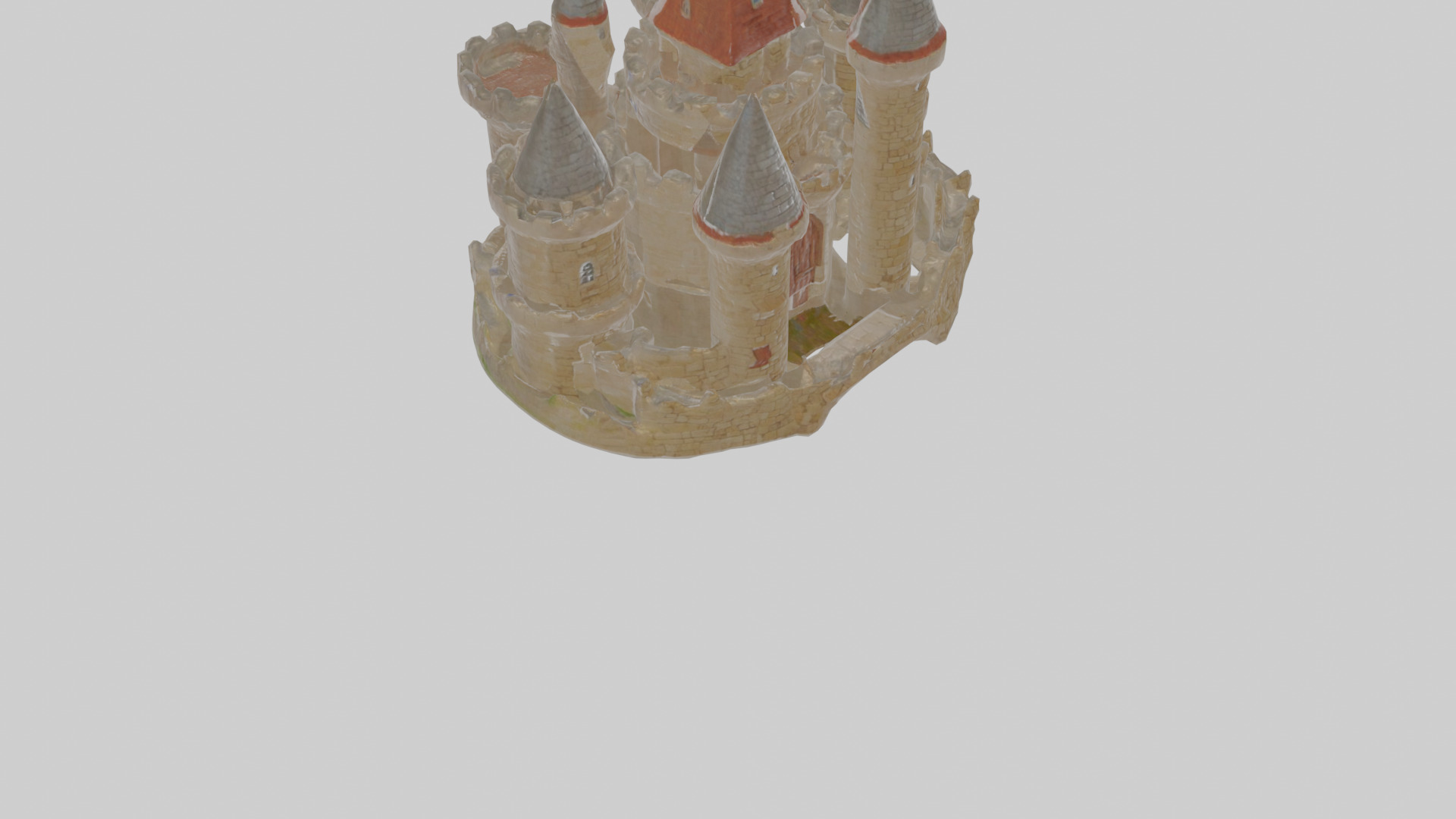 Cartoon Castle Low-poly 3D model_11