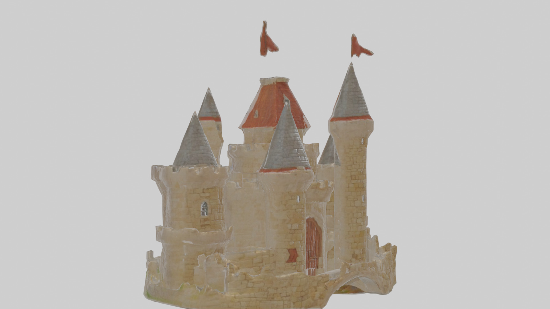 Cartoon Castle Low-poly 3D model_12