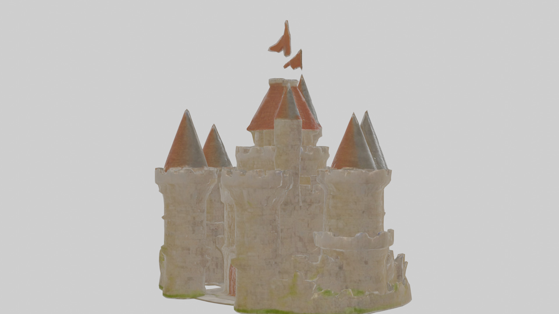 Cartoon Castle Low-poly 3D model_2