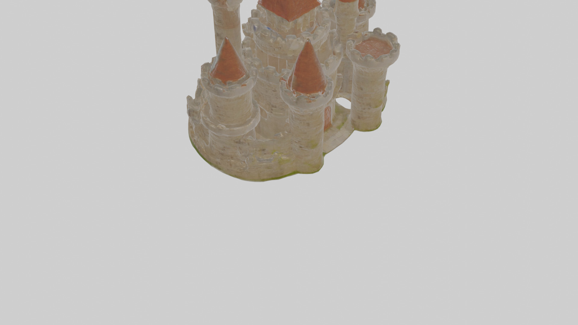 Cartoon Castle Low-poly 3D model_5