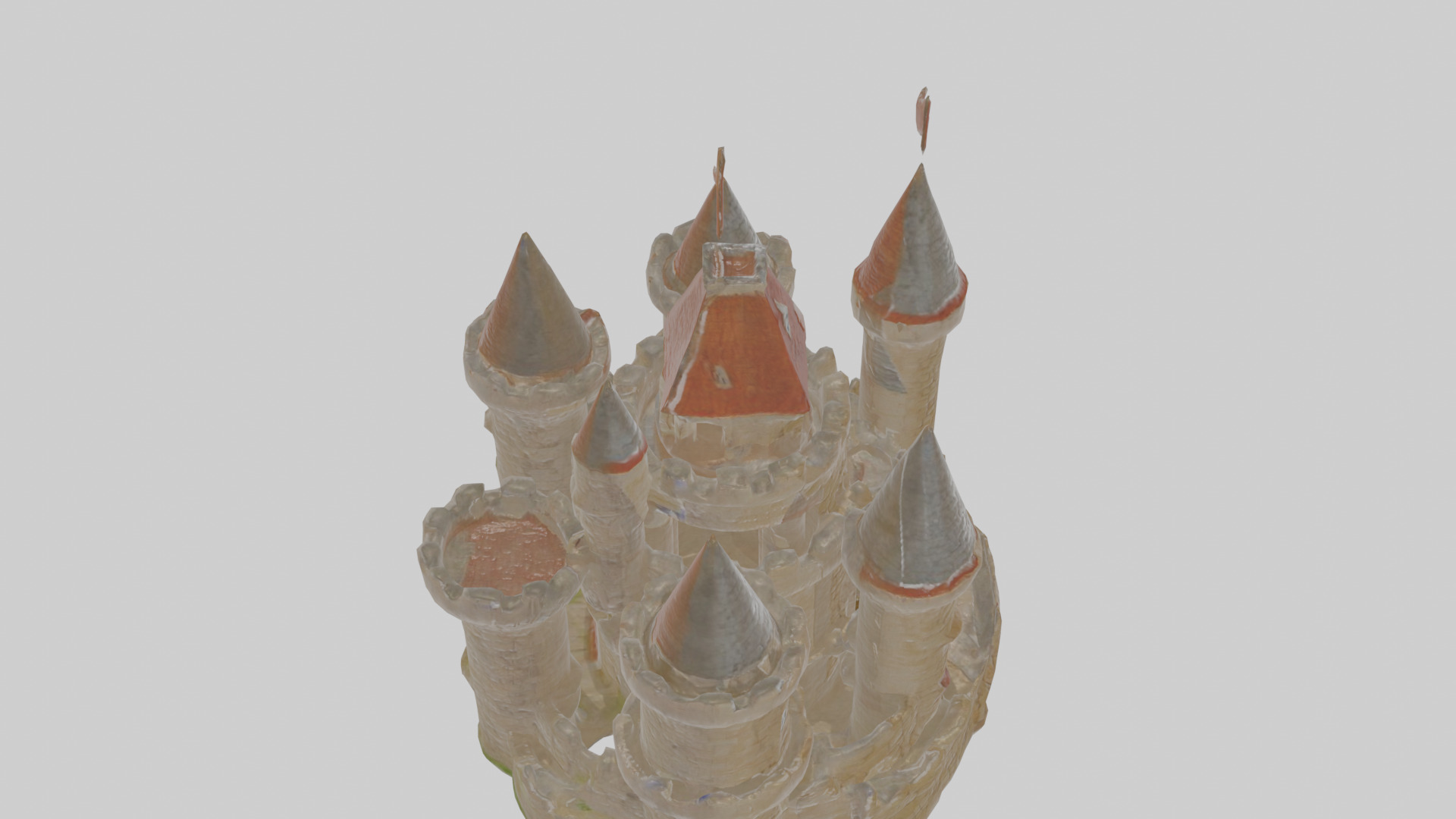 Cartoon Castle Low-poly 3D model_28