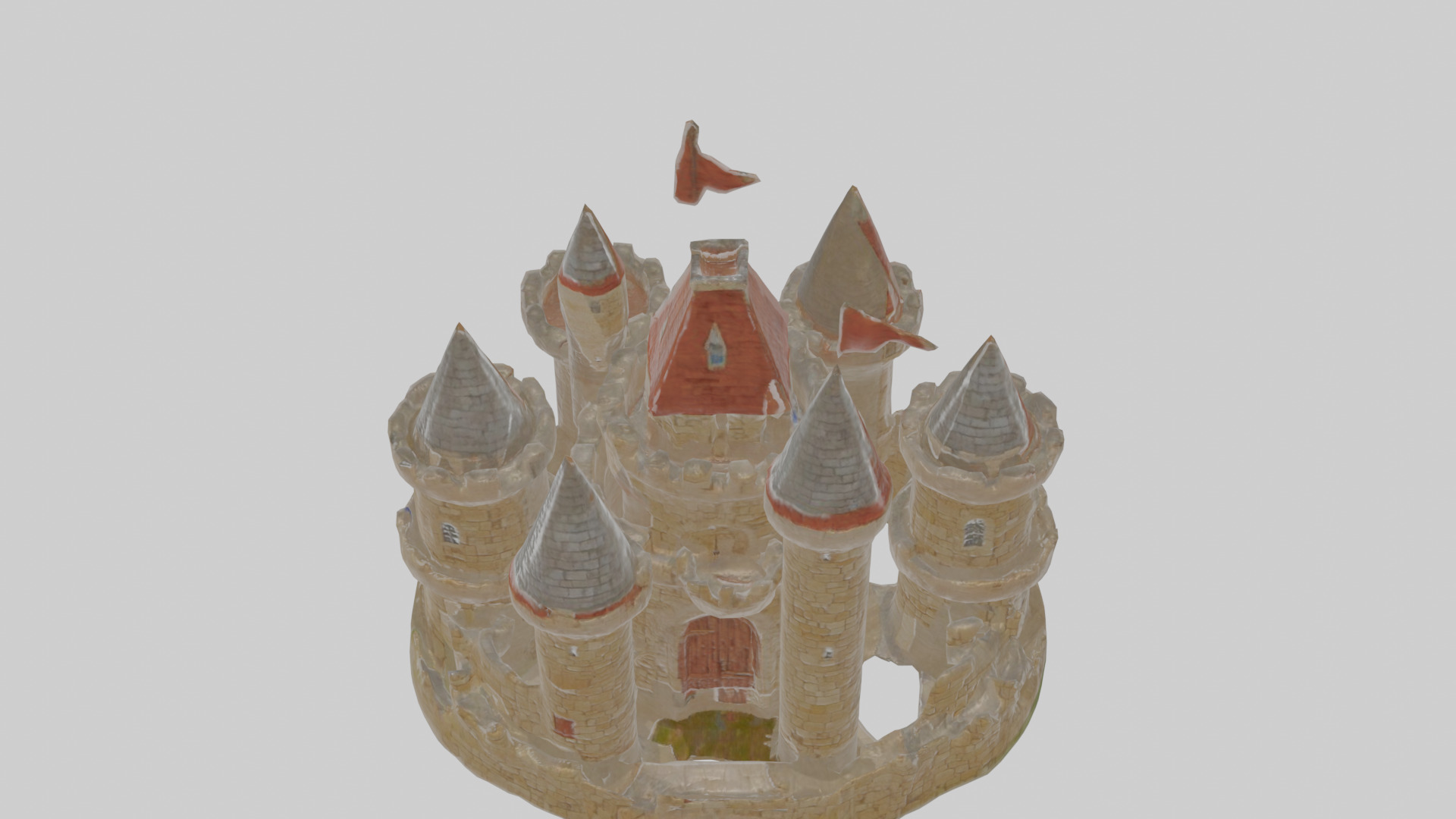 Cartoon Castle Low-poly 3D model_25