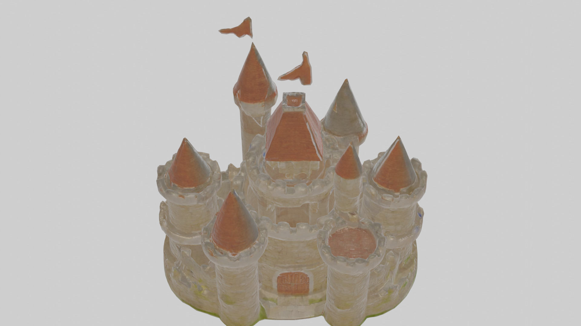 Cartoon Castle Low-poly 3D model_24