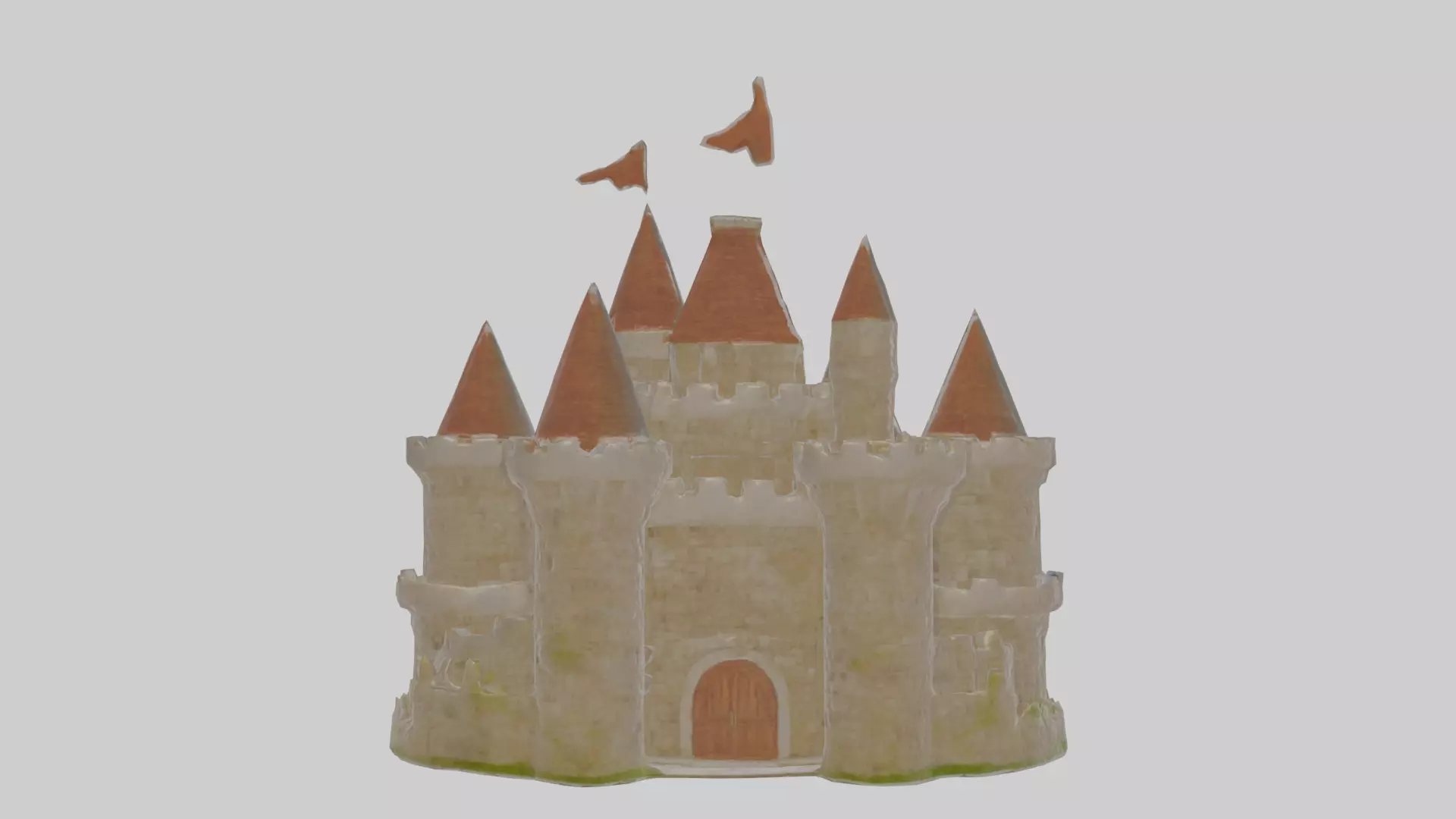 Cartoon Castle Low-poly 3D model_0