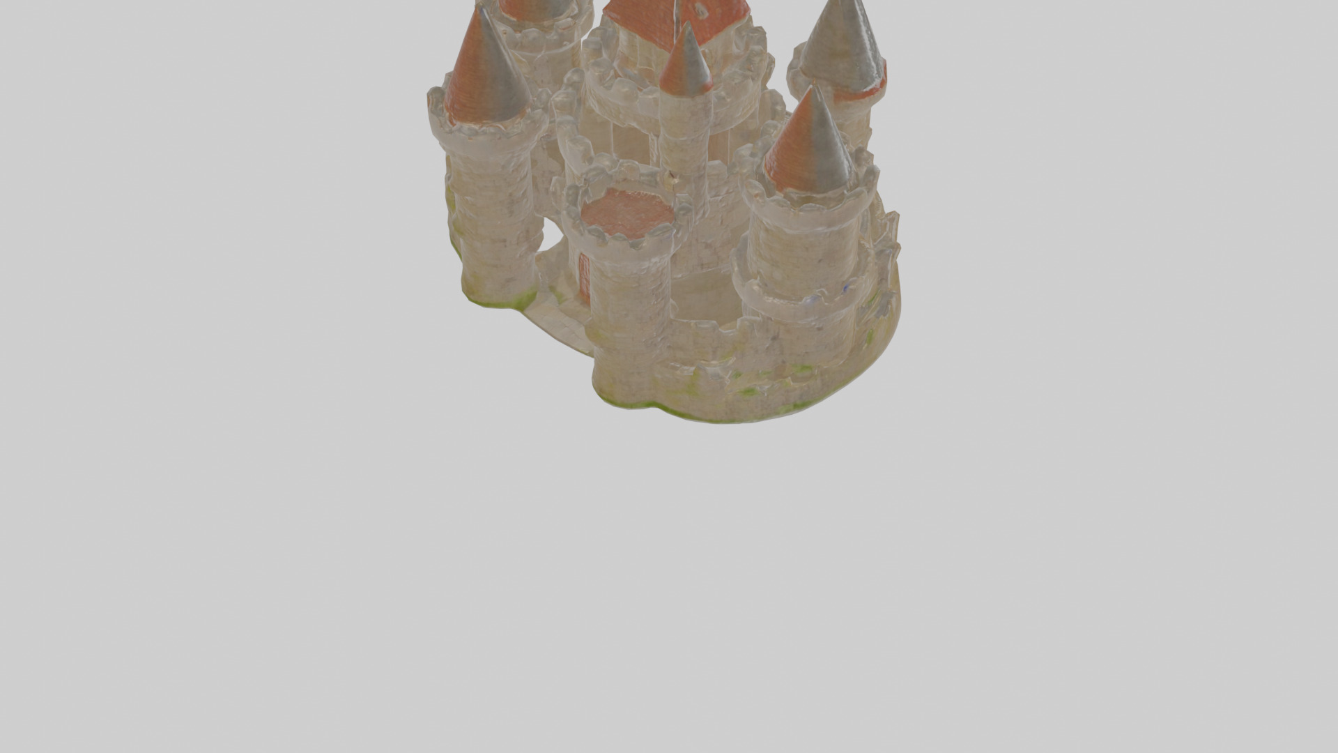 Cartoon Castle Low-poly 3D model_6