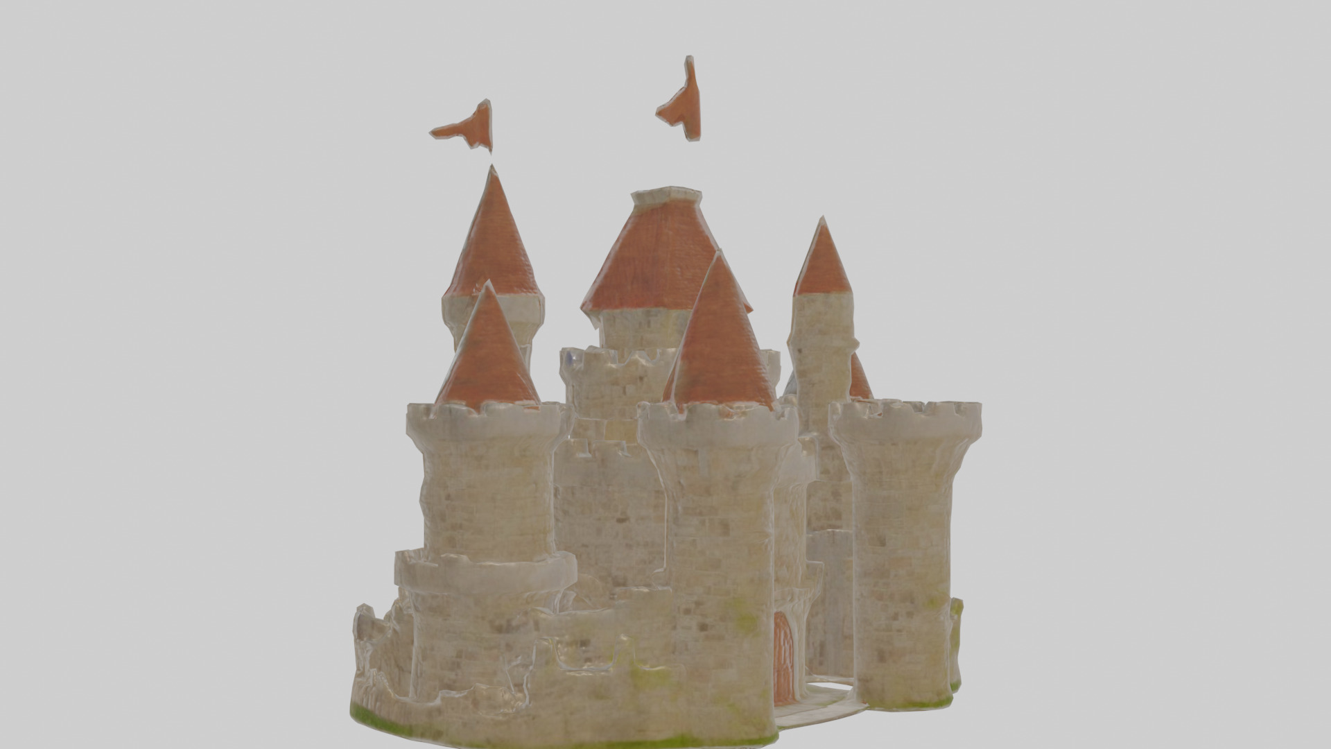 Cartoon Castle Low-poly 3D model_1