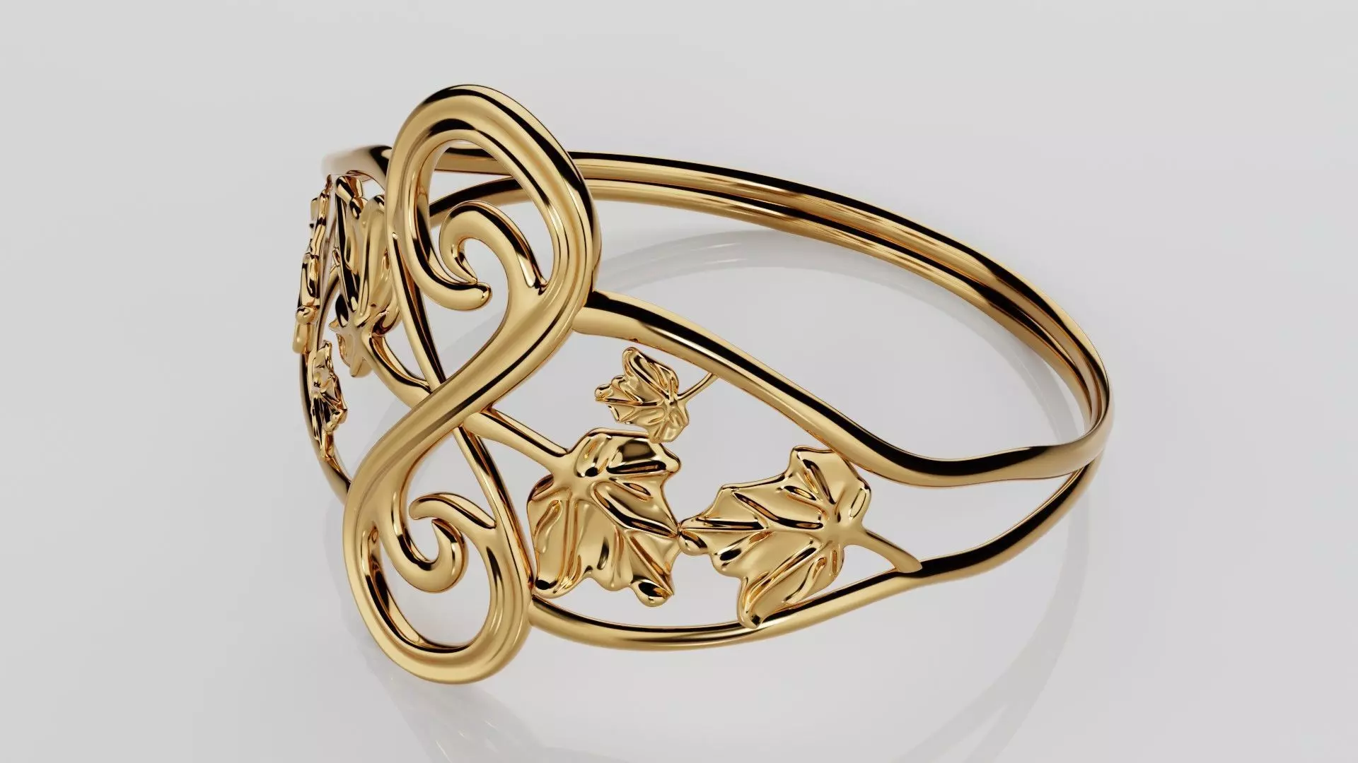 Golden Vine Ring 3D print model