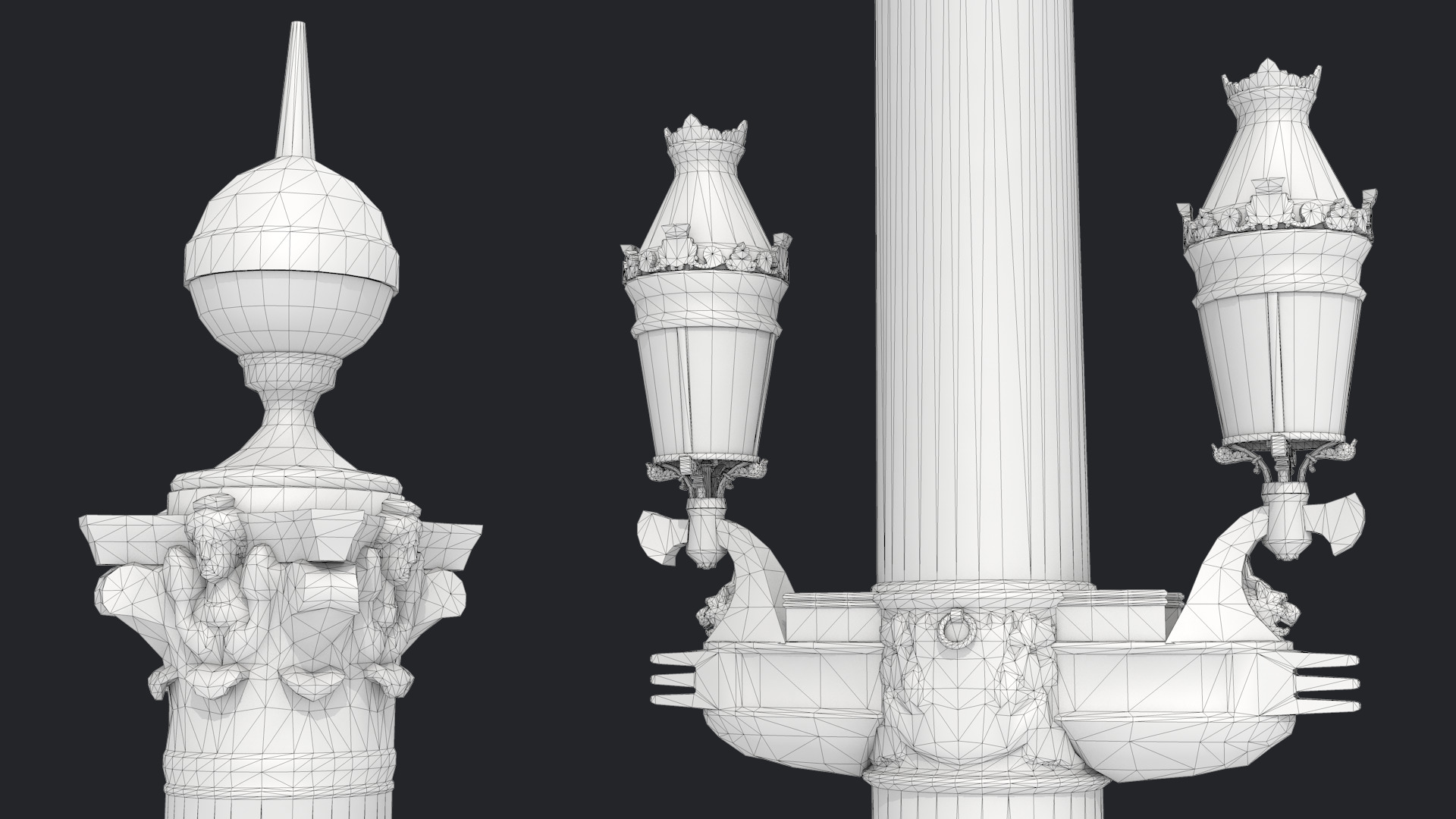 Street Lamp Columna Rostrata Hight Low Poly Low-poly 3D model_15