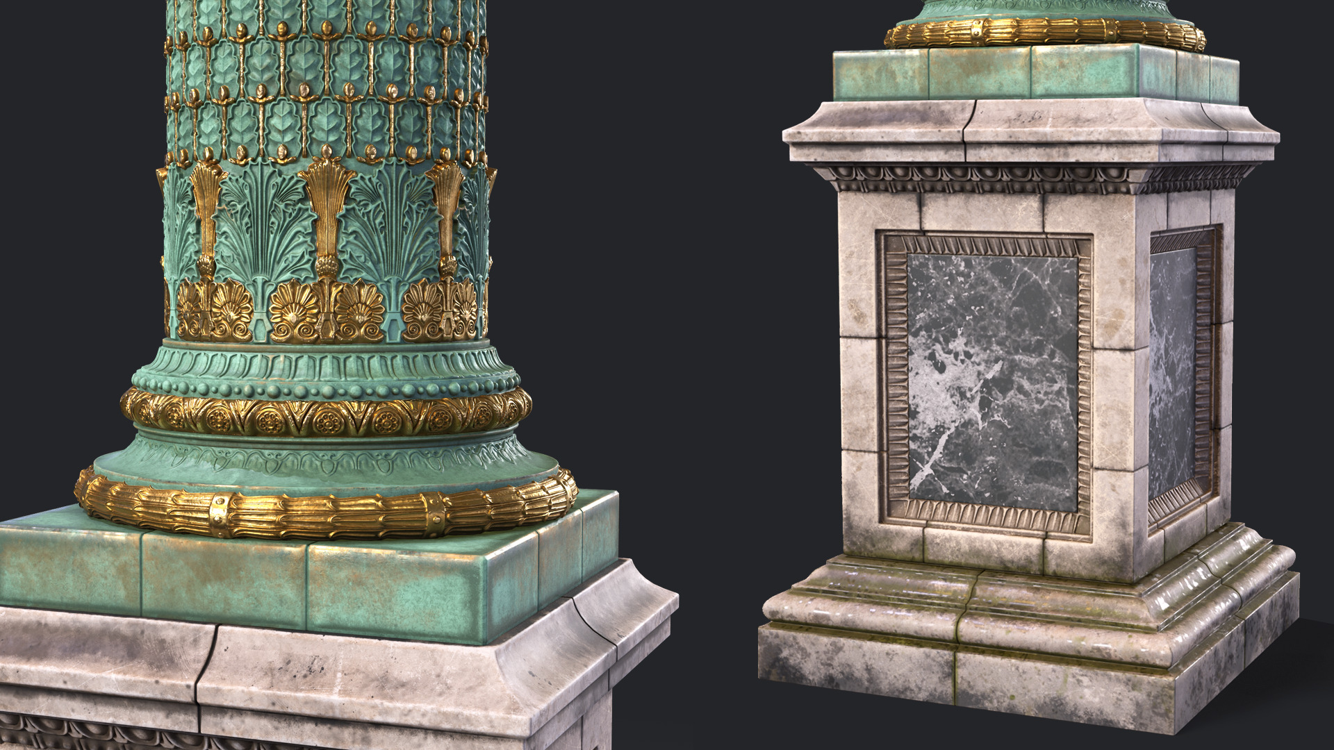 Street Lamp Columna Rostrata Hight Low Poly Low-poly 3D model_2