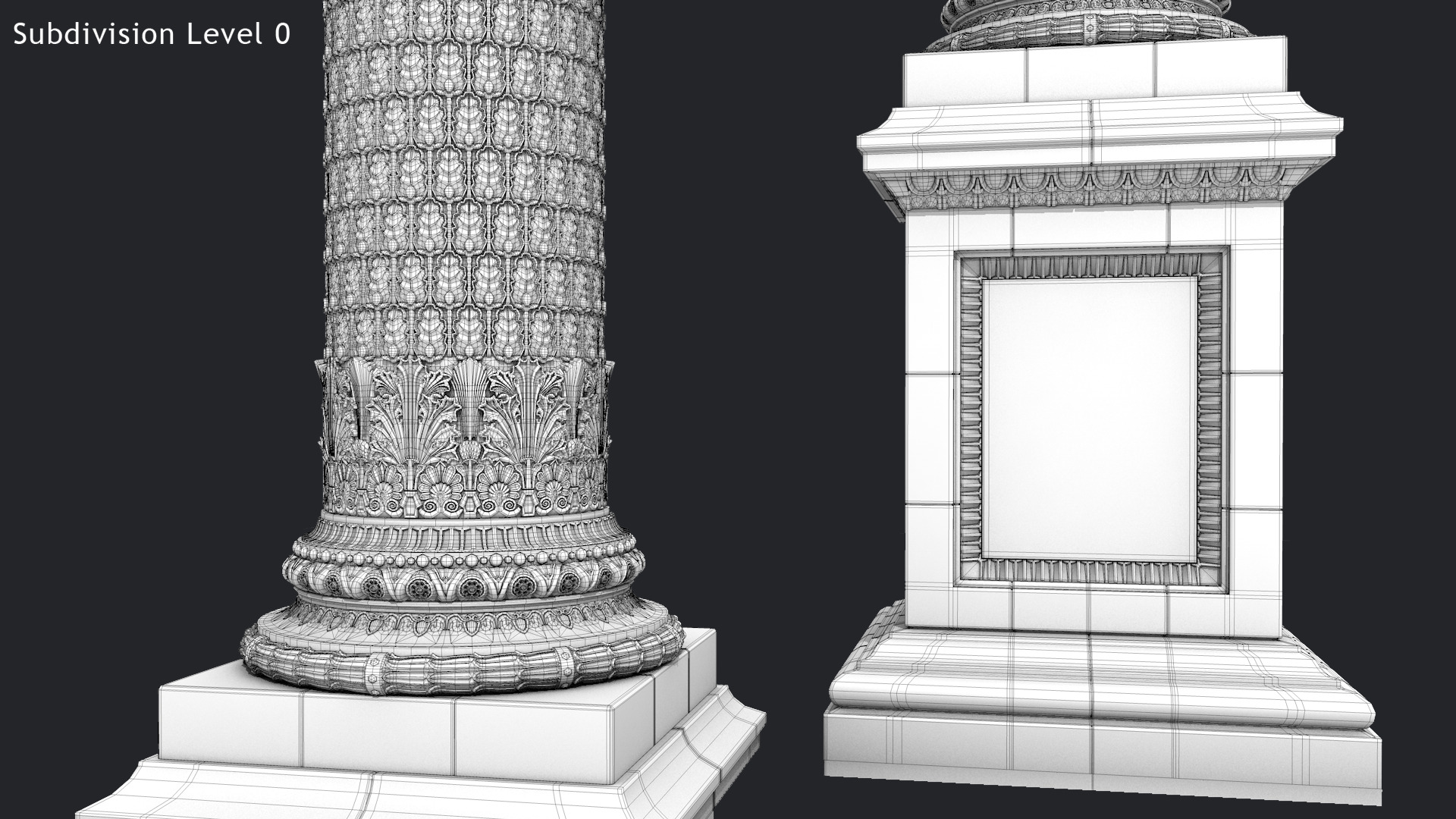 Street Lamp Columna Rostrata Hight Low Poly Low-poly 3D model_13