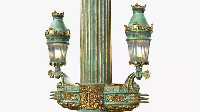 Street Lamp Columna Rostrata Hight Low Poly