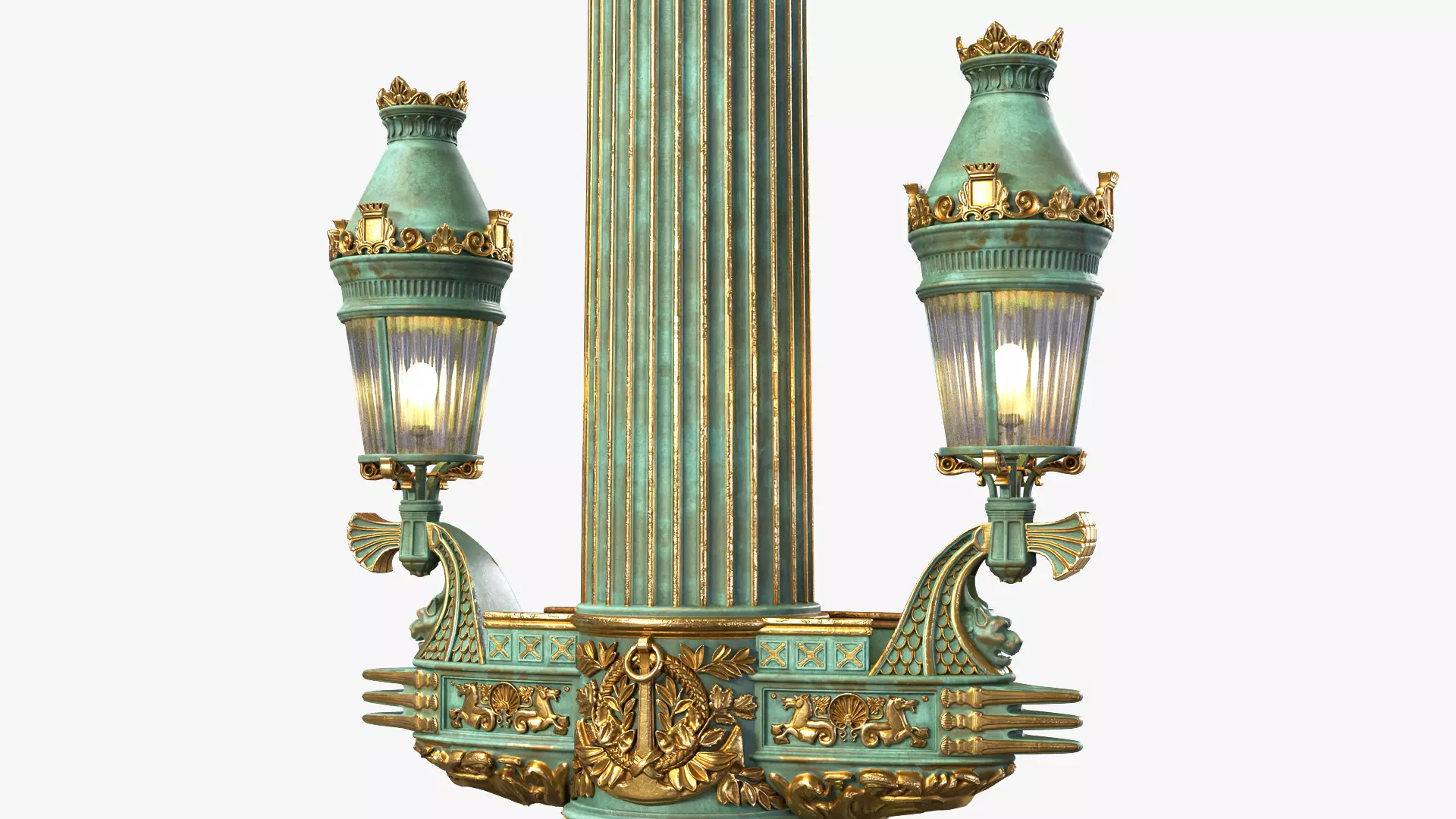 Street Lamp Columna Rostrata Hight Low Poly Low-poly 3D model_0