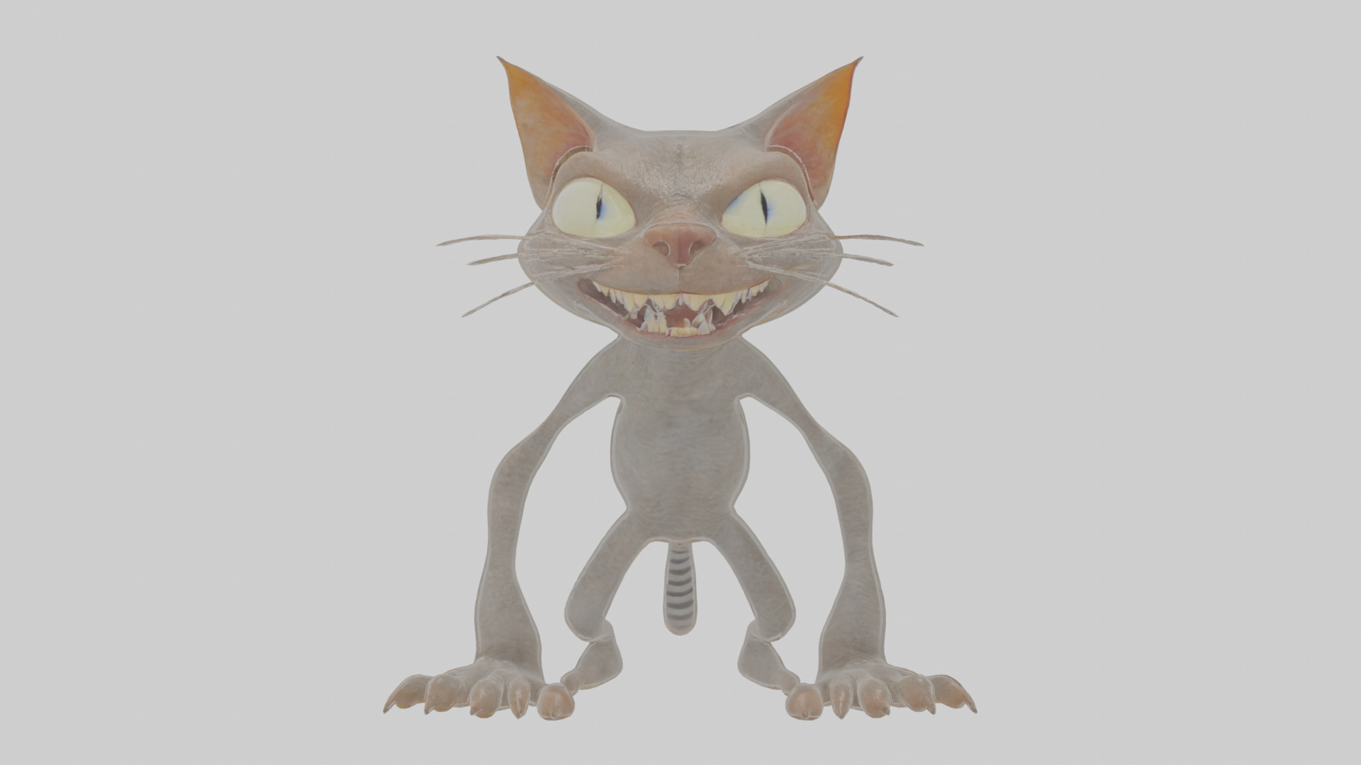 Cartoon Cat internet horror creature Model Low-poly 3D model_15