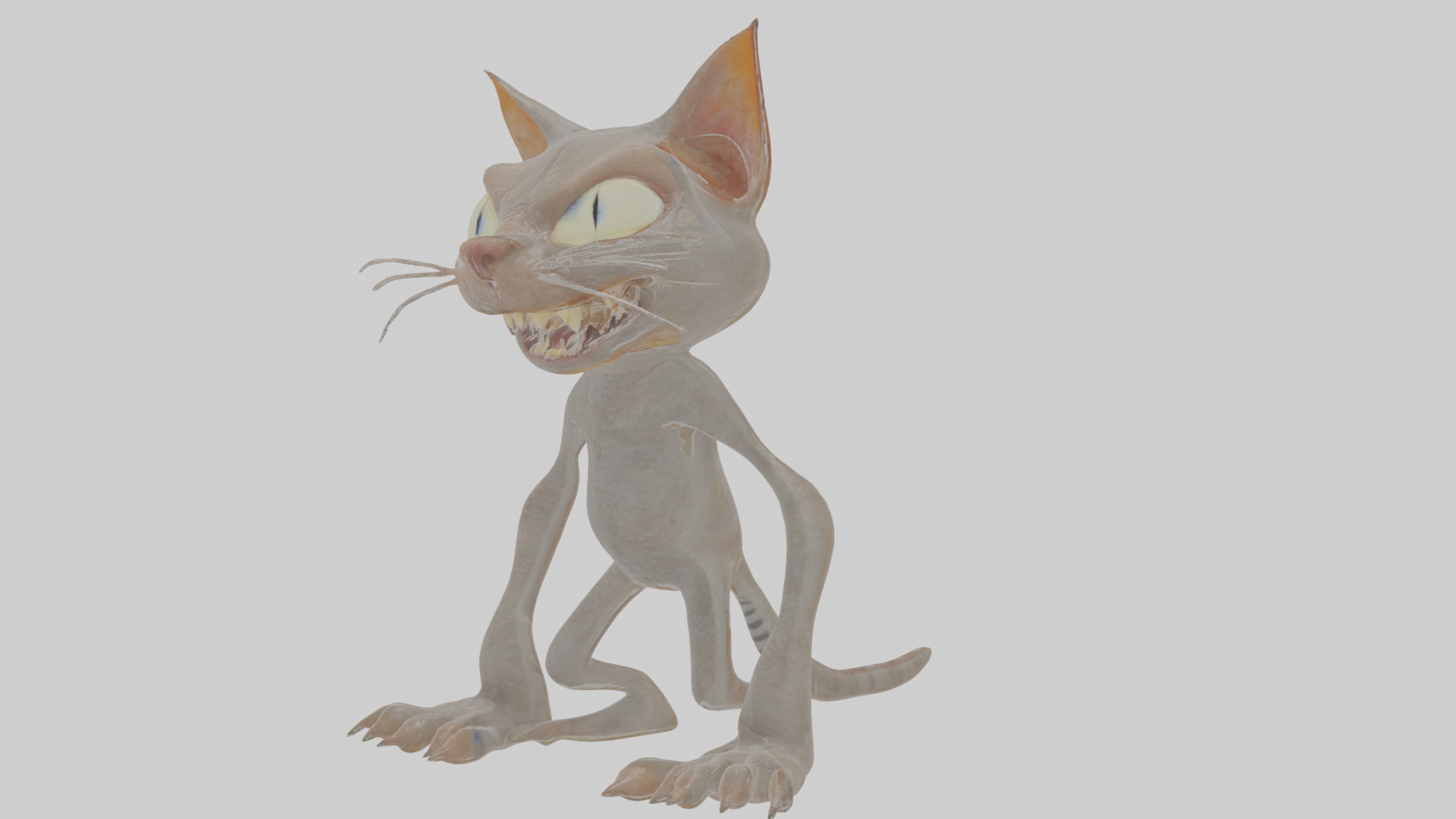 Cartoon Cat internet horror creature Model Low-poly 3D model_16