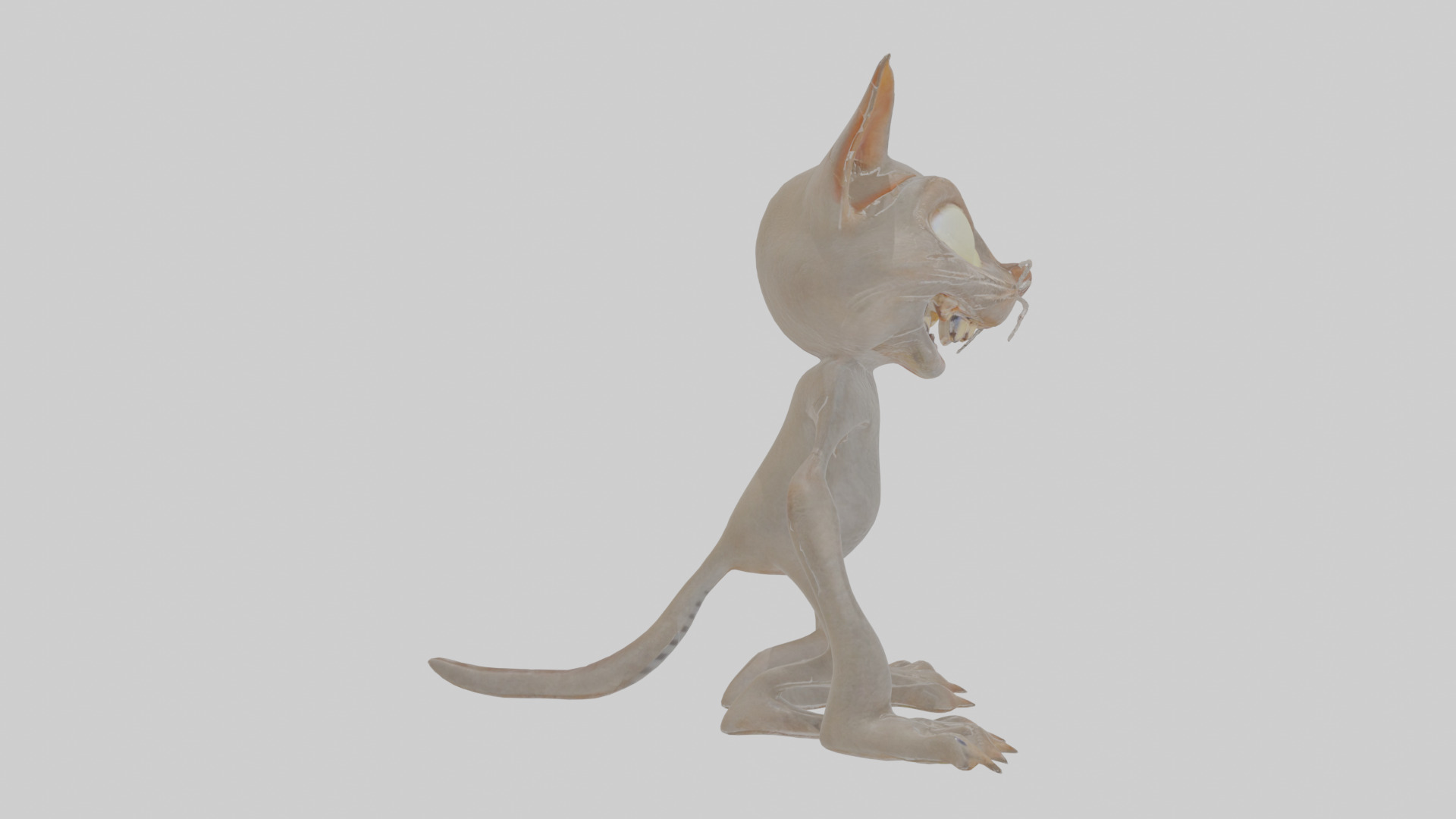 Cartoon Cat internet horror creature Model Low-poly 3D model_22