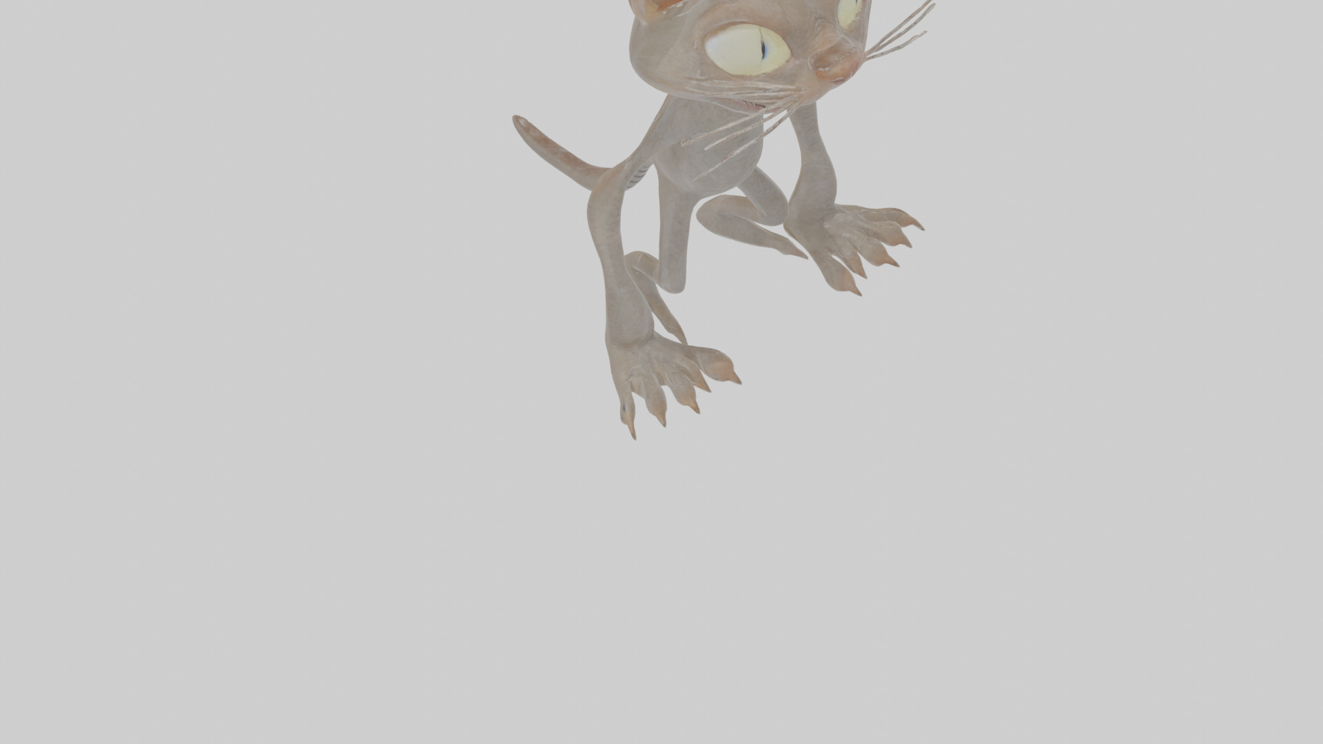 Cartoon Cat internet horror creature Model Low-poly 3D model_8