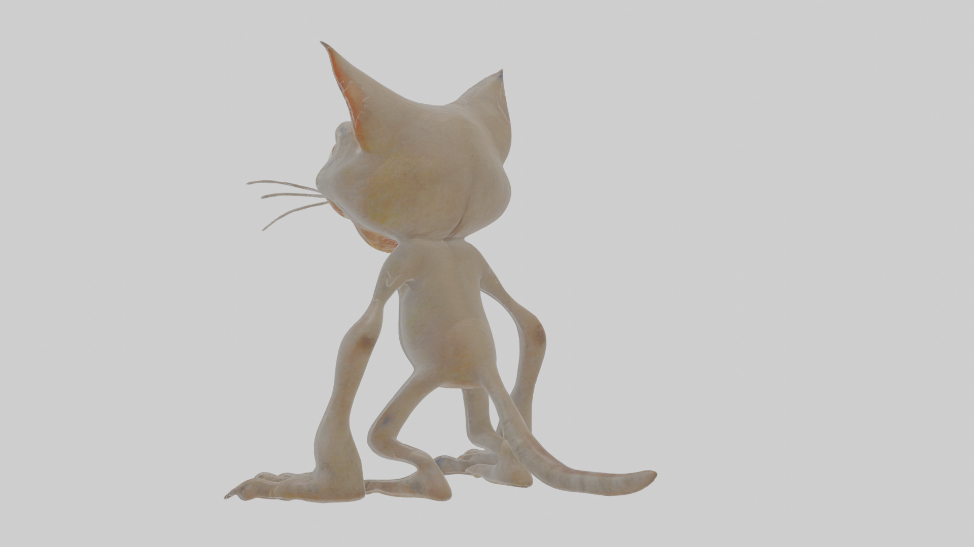 Cartoon Cat internet horror creature Model Low-poly 3D model_1