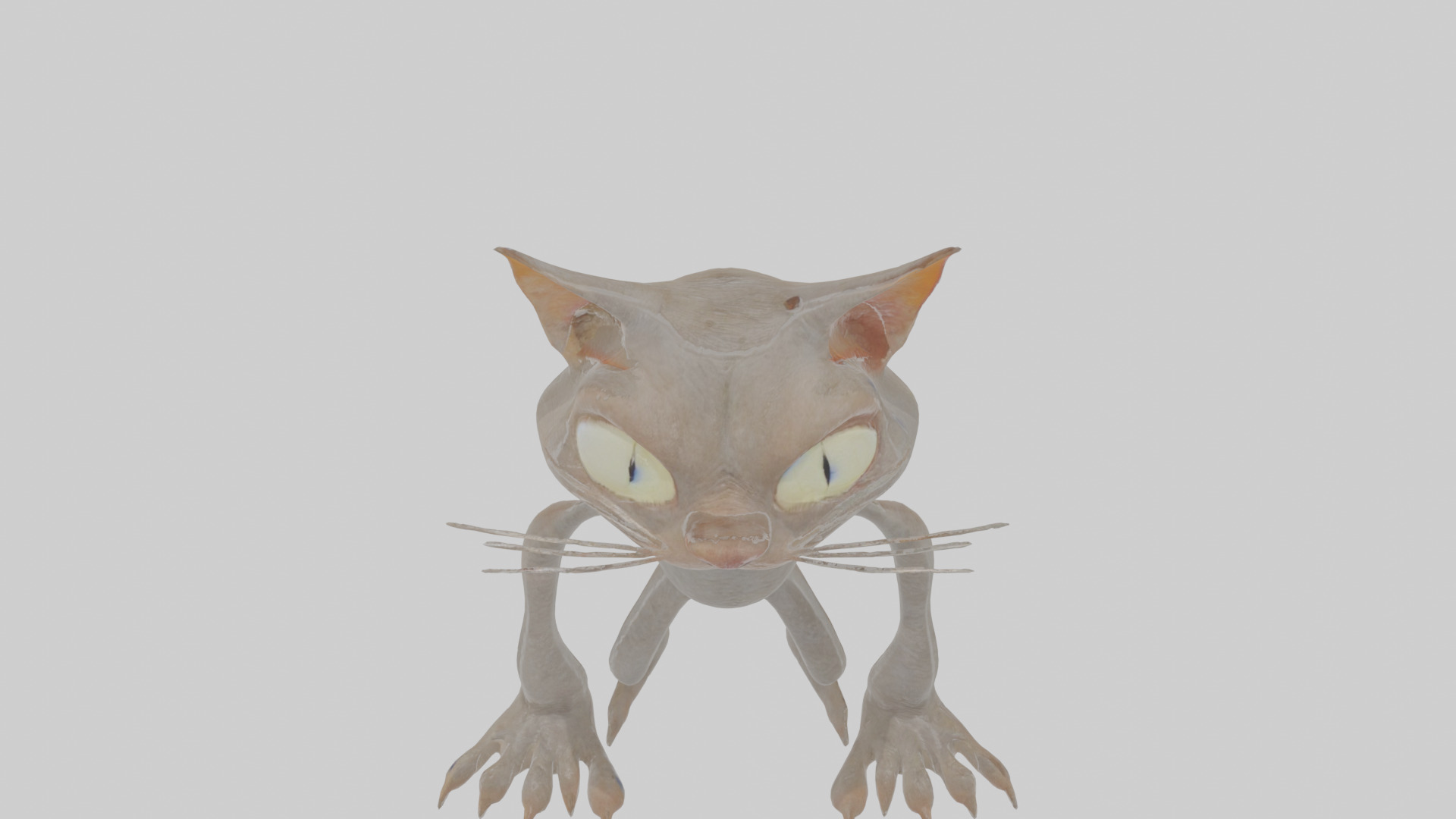 Cartoon Cat internet horror creature Model Low-poly 3D model_25