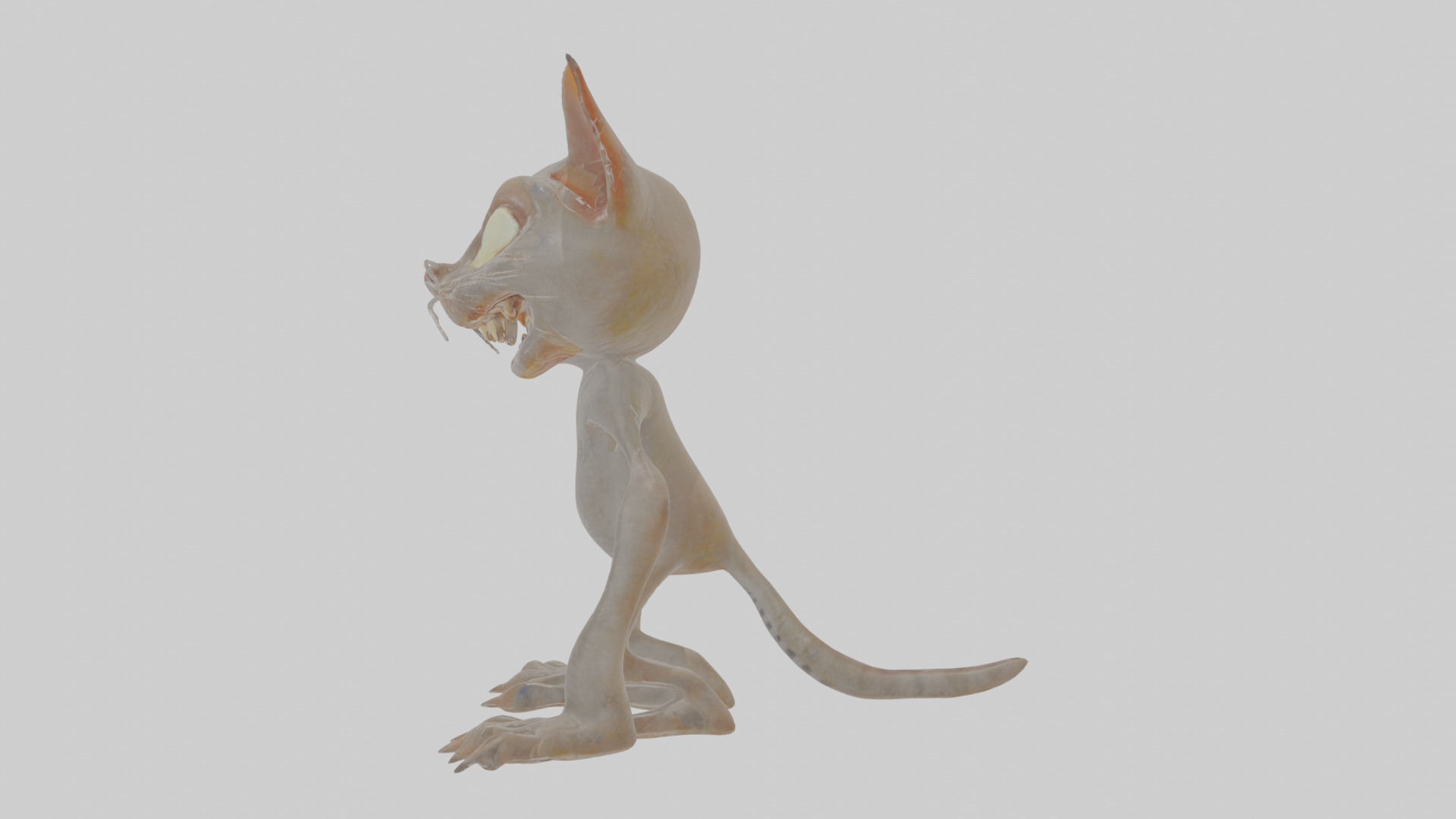 Cartoon Cat internet horror creature Model Low-poly 3D model_20