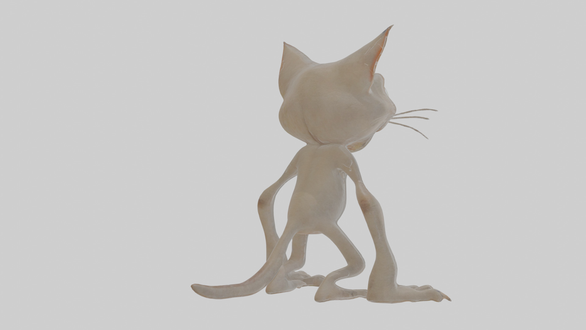 Cartoon Cat internet horror creature Model Low-poly 3D model_2
