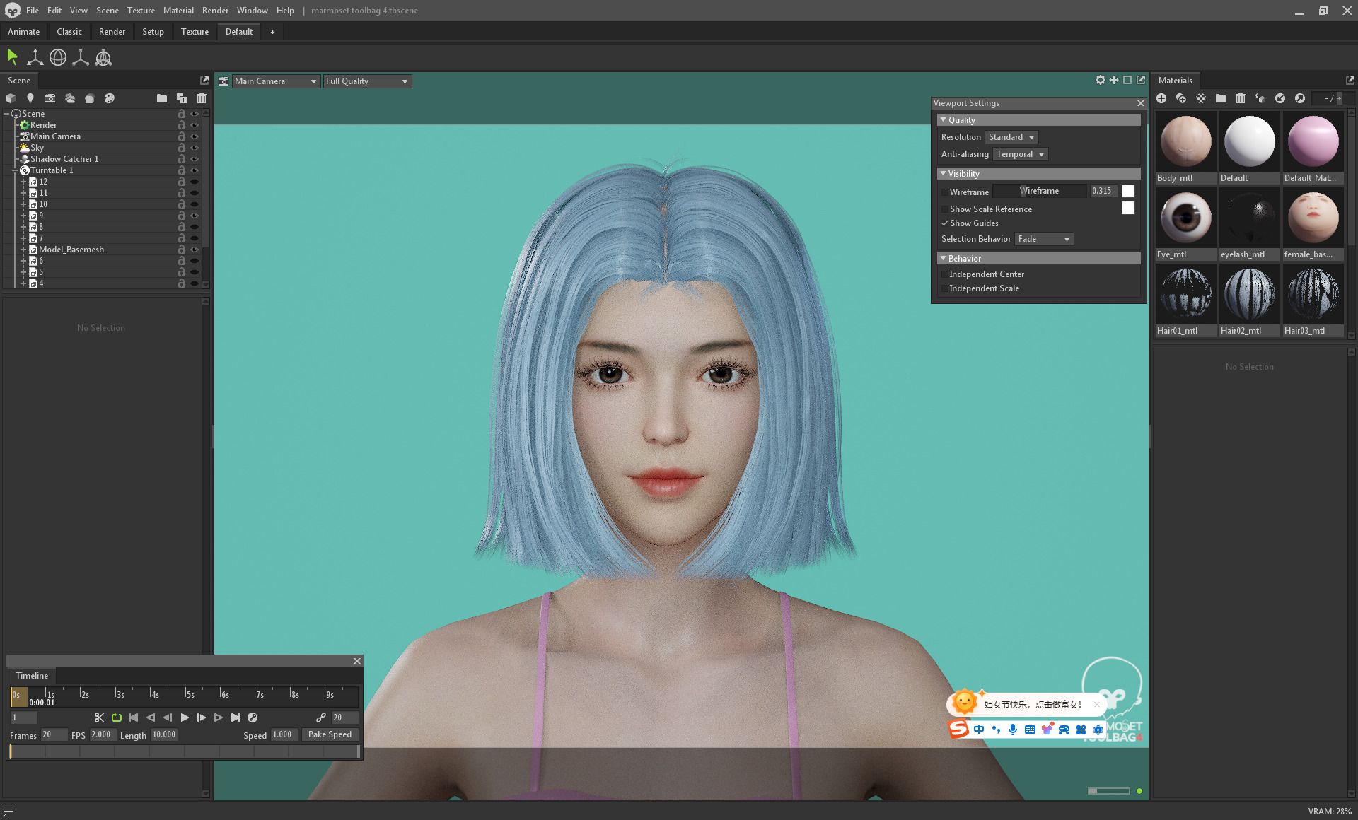 12 Real-time Women Hairstyles collection 06 Low-poly 3D model_15