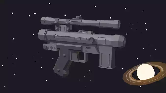 SE-14 Low-poly stylized futuristic blaster weapon