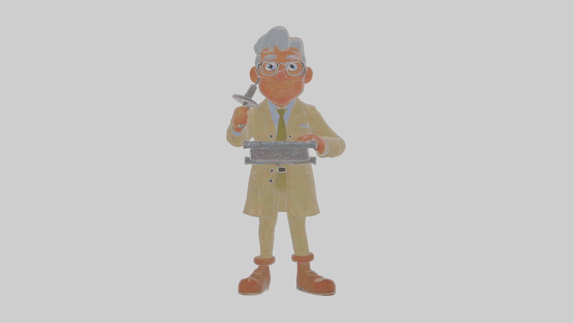 Cartoon Cecil the Cryptographer Model Low-poly 3D model_16