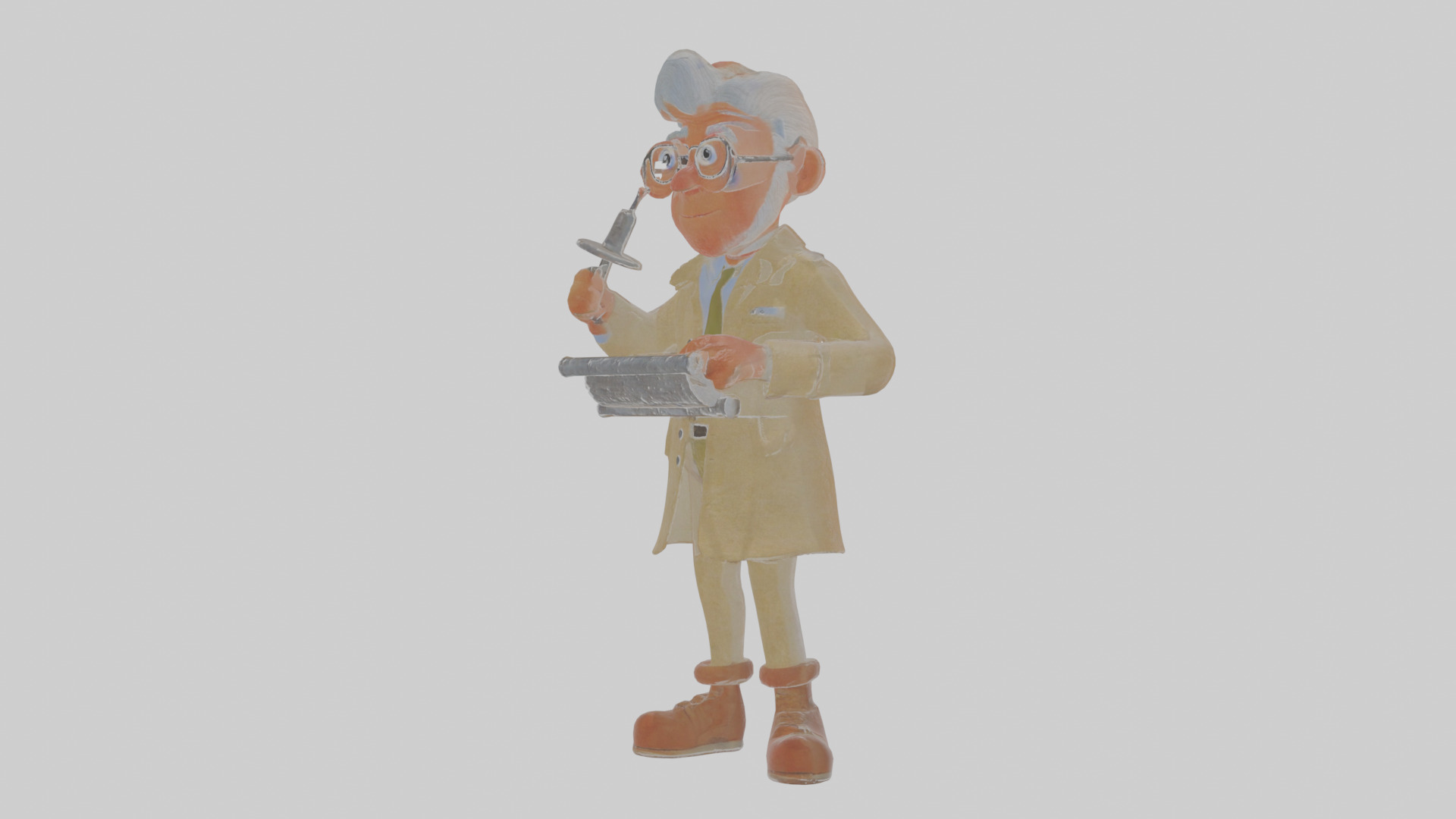Cartoon Cecil the Cryptographer Model Low-poly 3D model_14