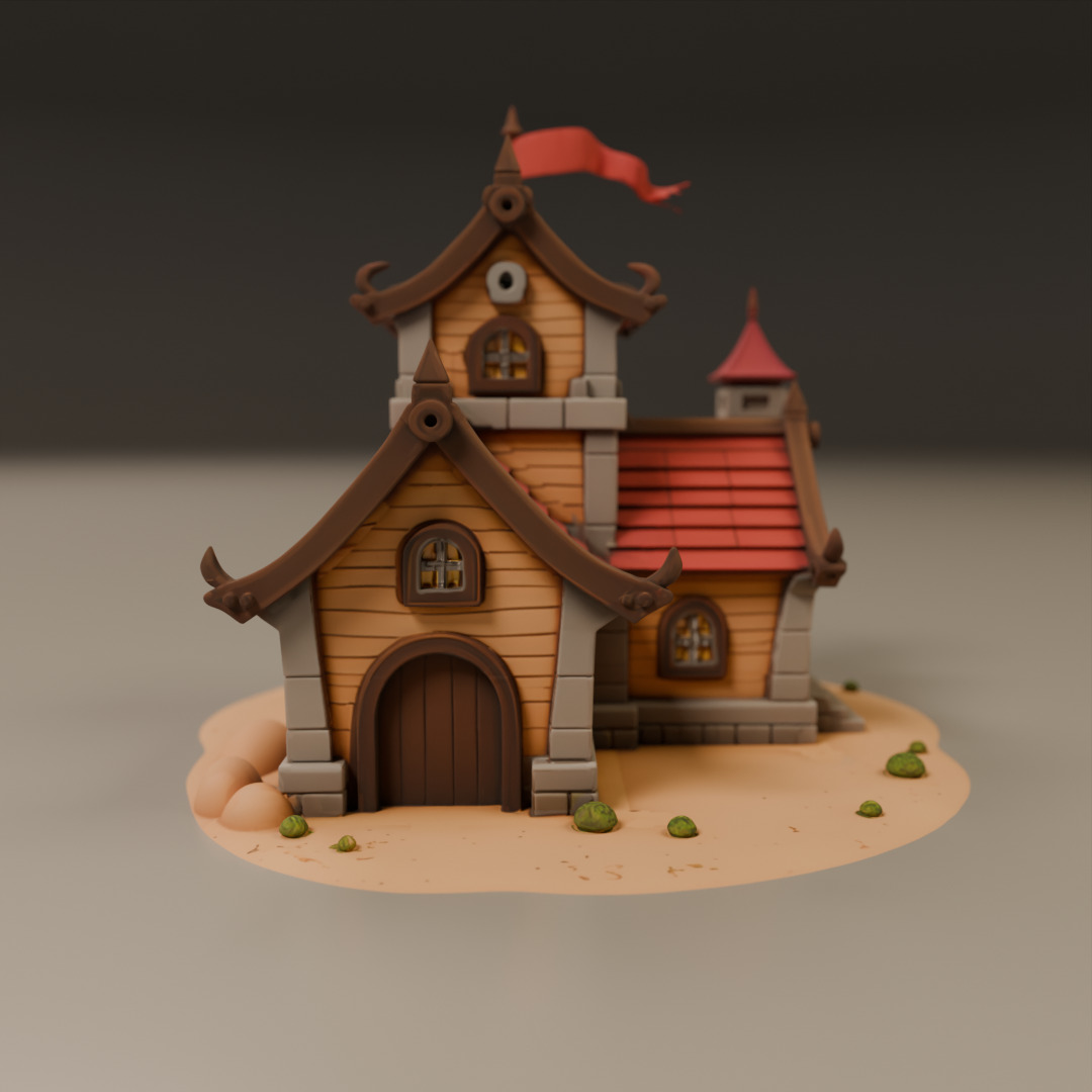 medieval house 3D print model_8