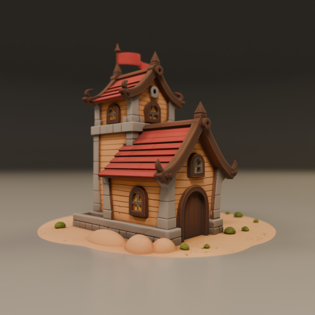 medieval house 3D print model_4