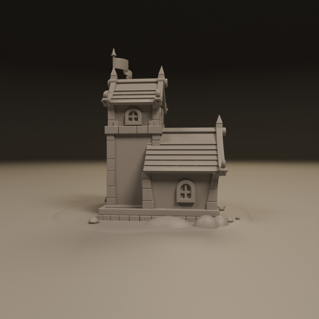 medieval house 3D print model_9