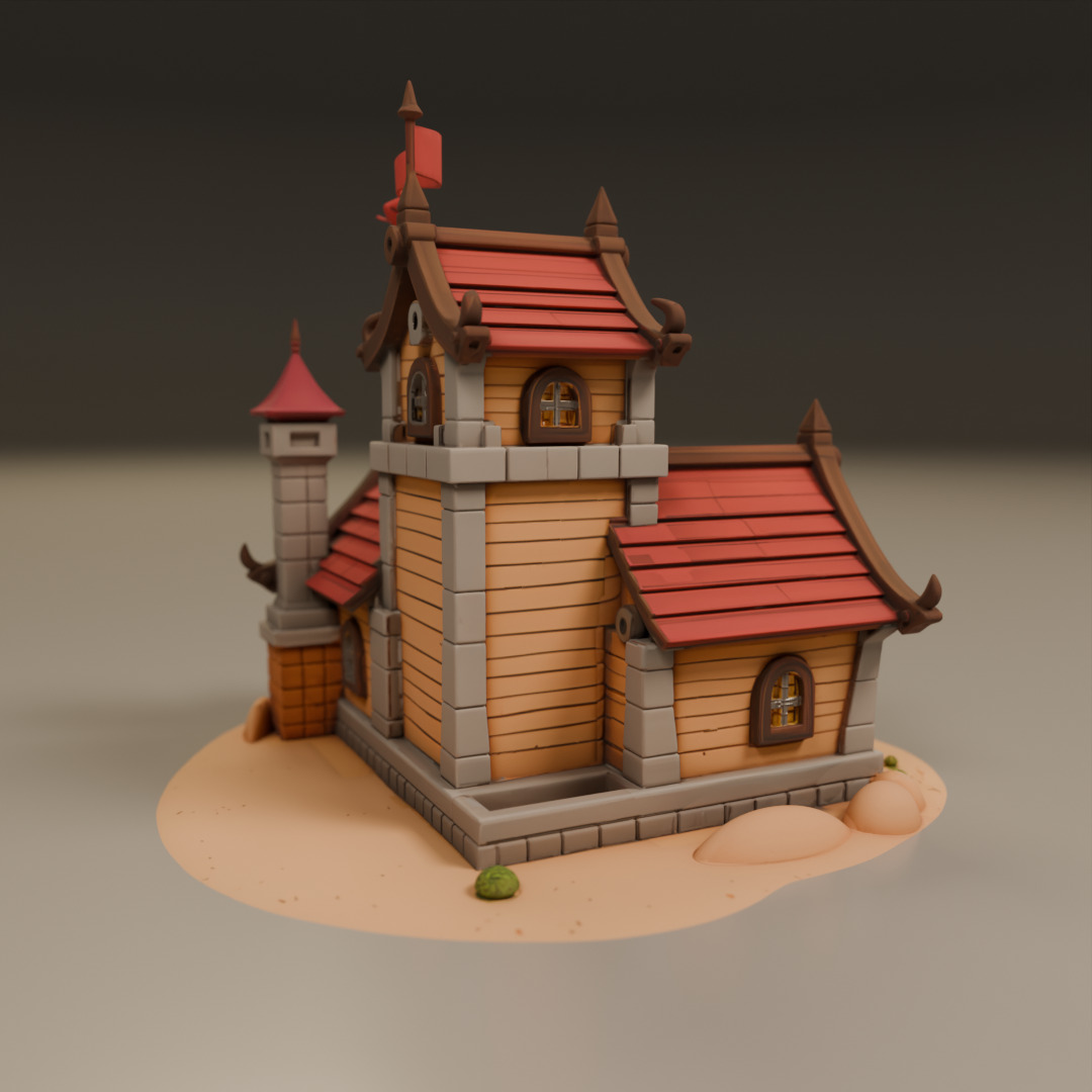 medieval house 3D print model_7