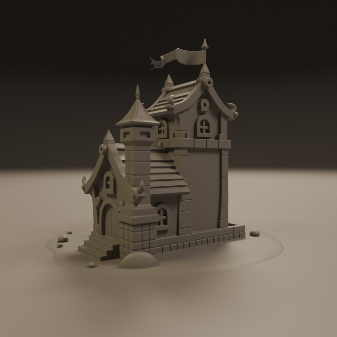 medieval house 3D print model_14