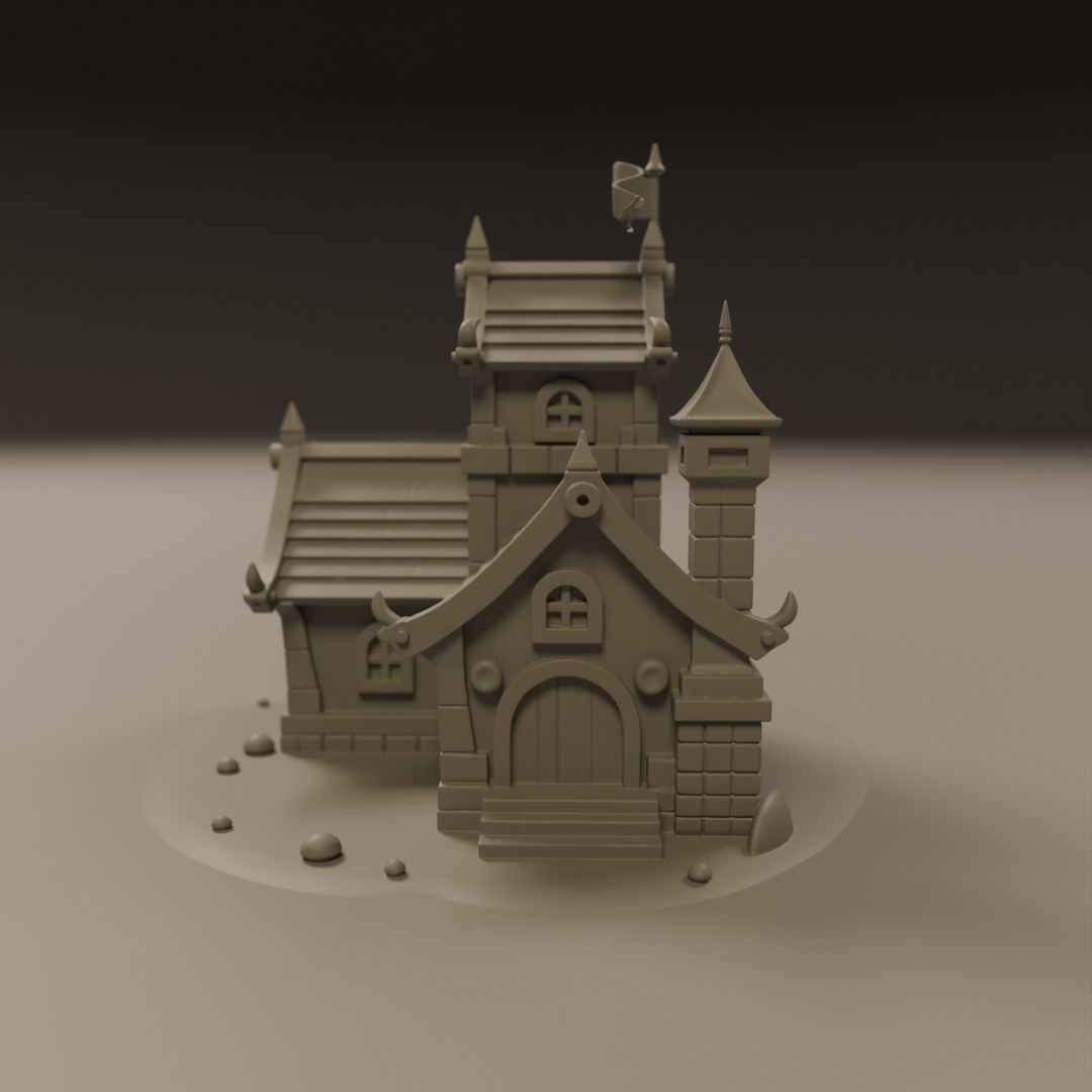medieval house 3D print model_10