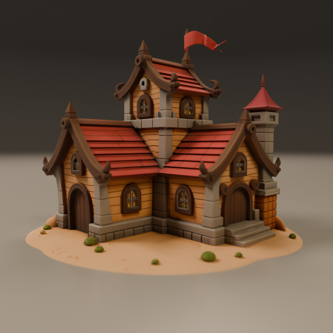 medieval house 3D print model_5