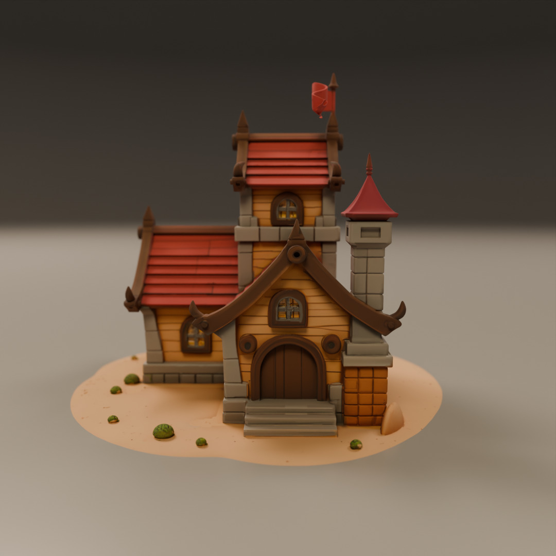 medieval house 3D print model_2