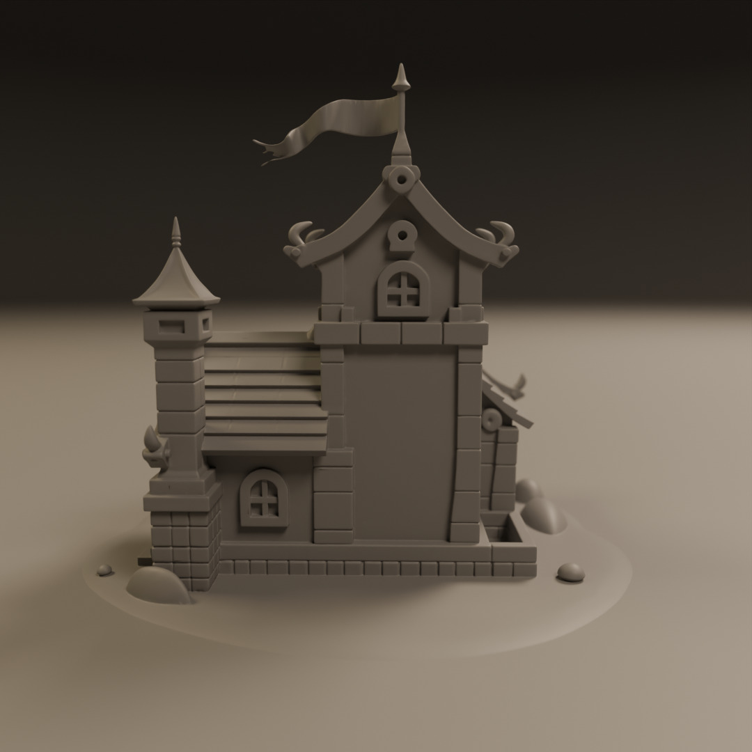 medieval house 3D print model_11