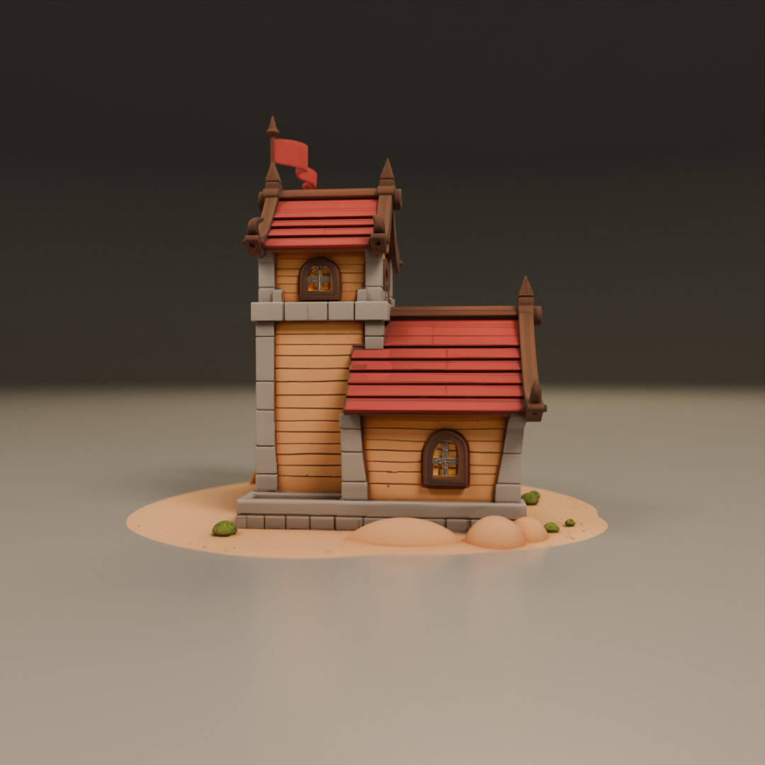 medieval house 3D print model_1