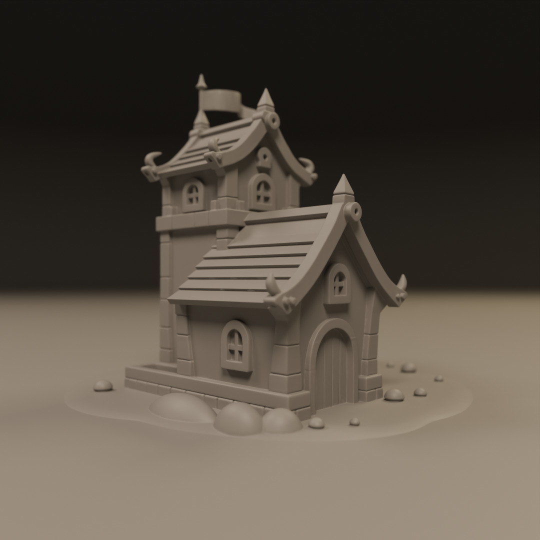 medieval house 3D print model_12