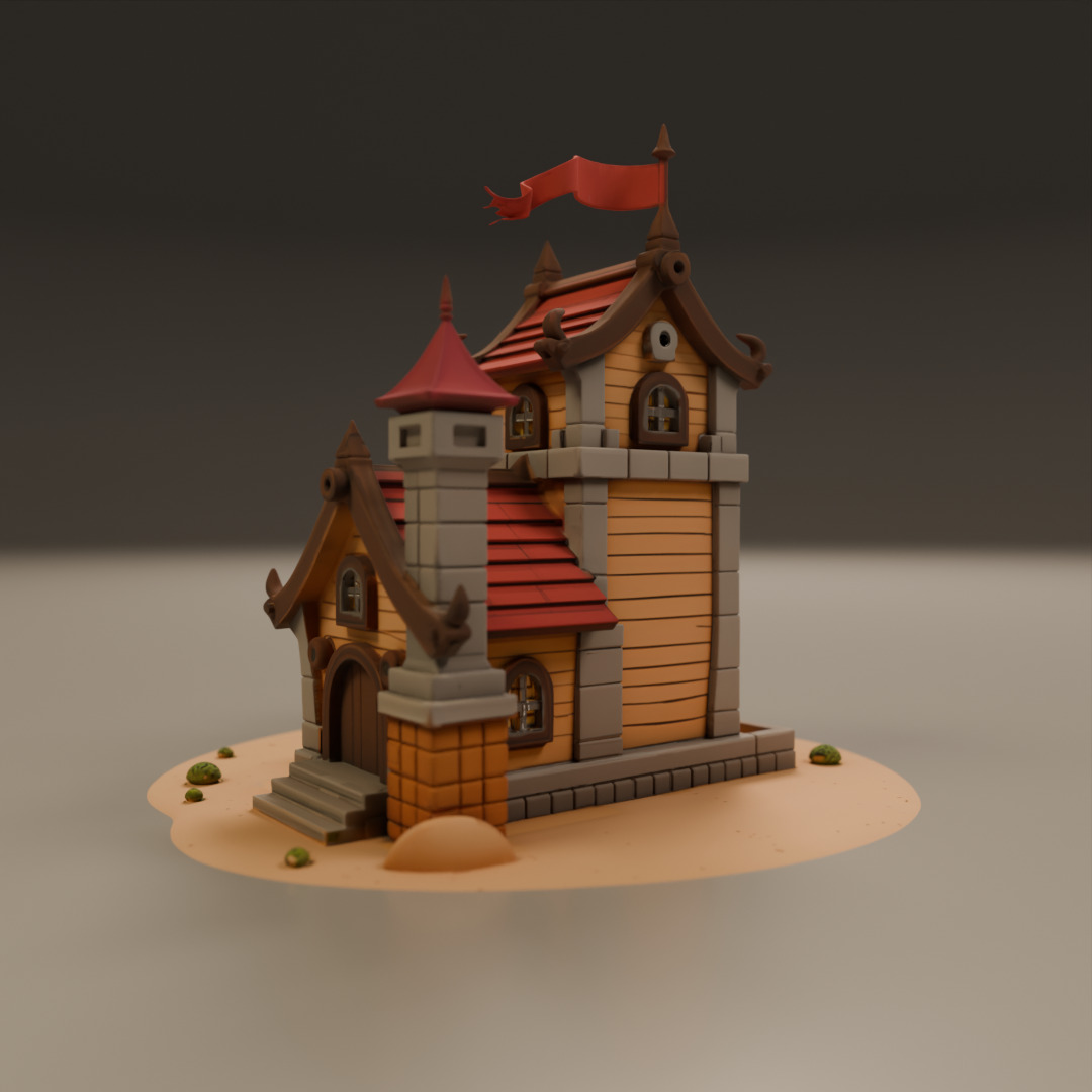 medieval house 3D print model_6