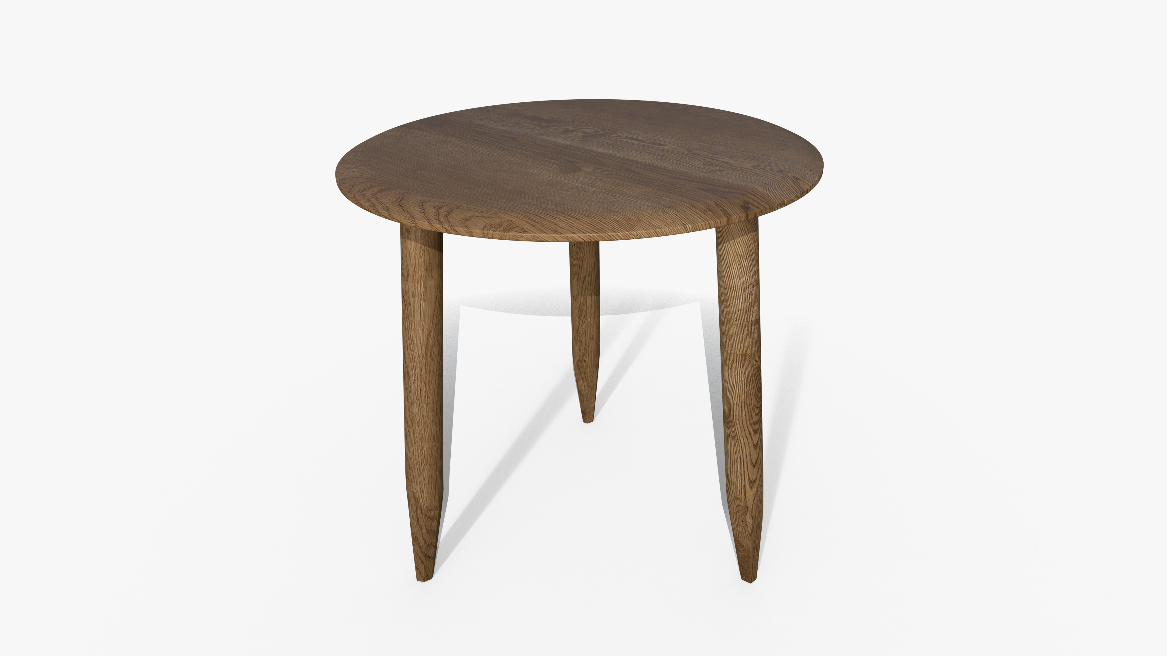 Small Oak Coffee Table Low-poly 3D model_2