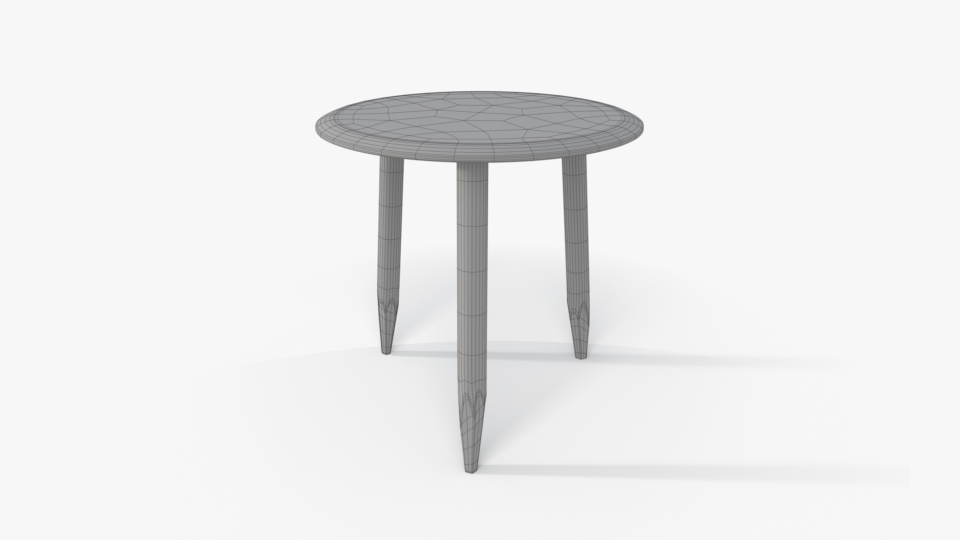 Small Oak Coffee Table Low-poly 3D model_7