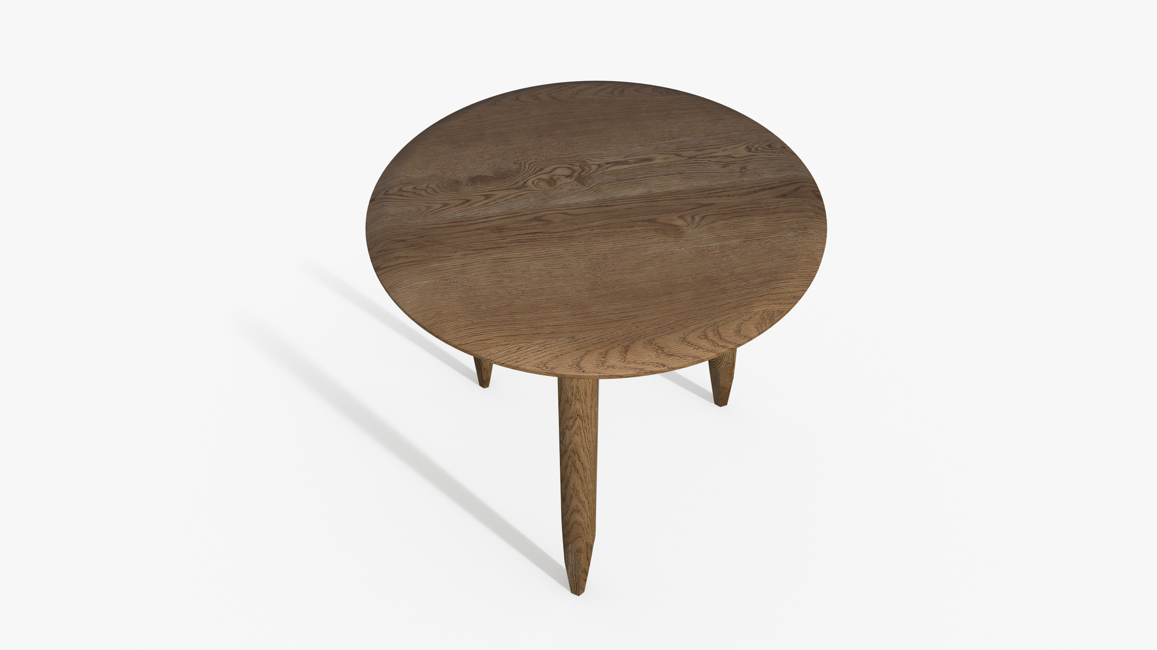 Small Oak Coffee Table Low-poly 3D model_3