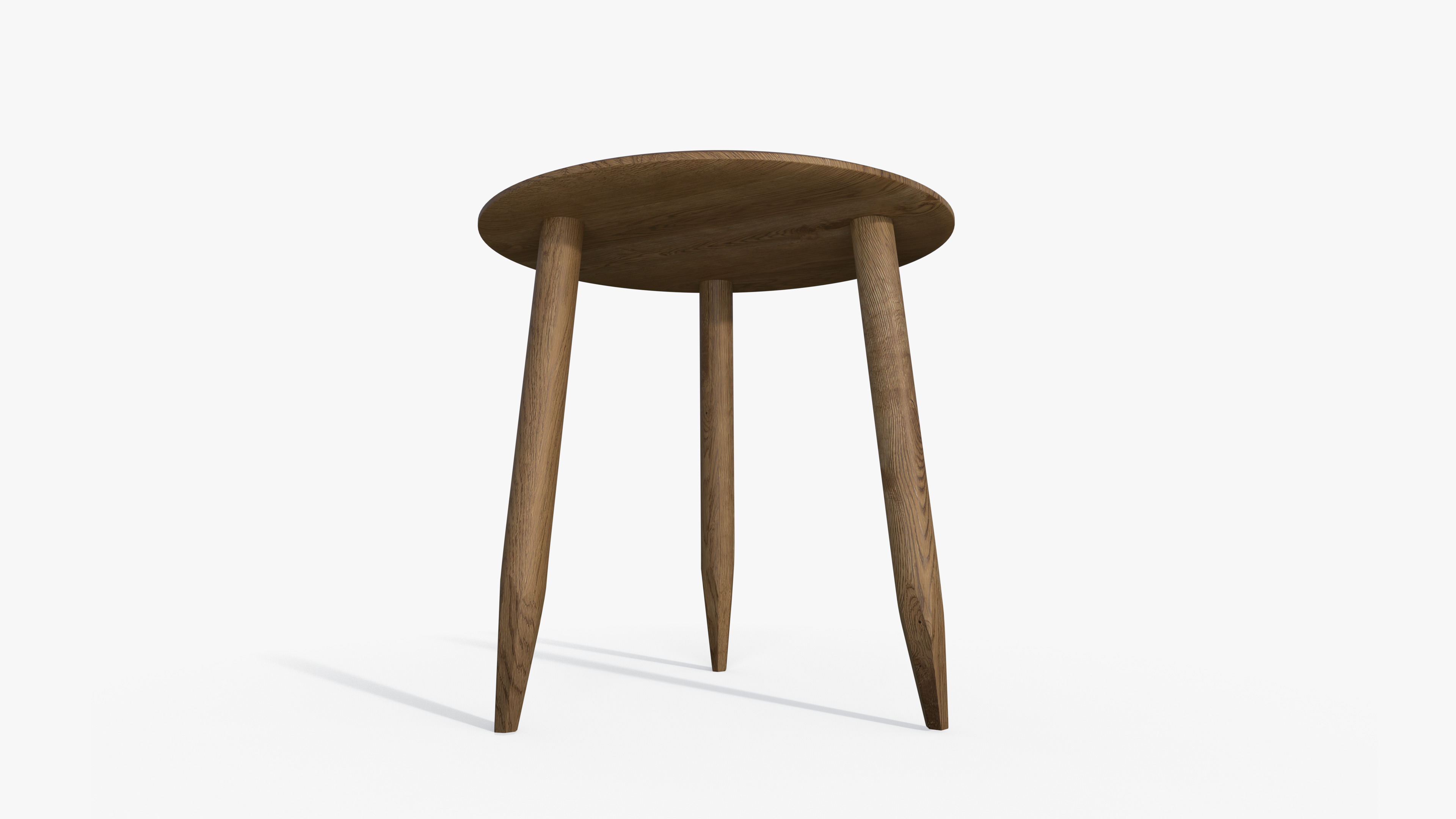 Small Oak Coffee Table Low-poly 3D model_5
