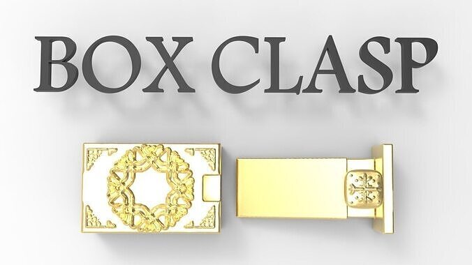 Ornate Box Clasp 3D Printable Jewelry Component Geometric Design 3D print model