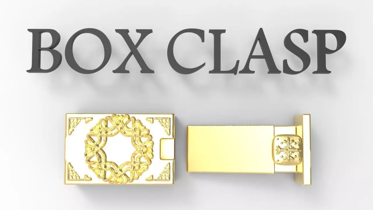 Ornate Box Clasp 3D Printable Jewelry Component Geometric Design 3D print model_0
