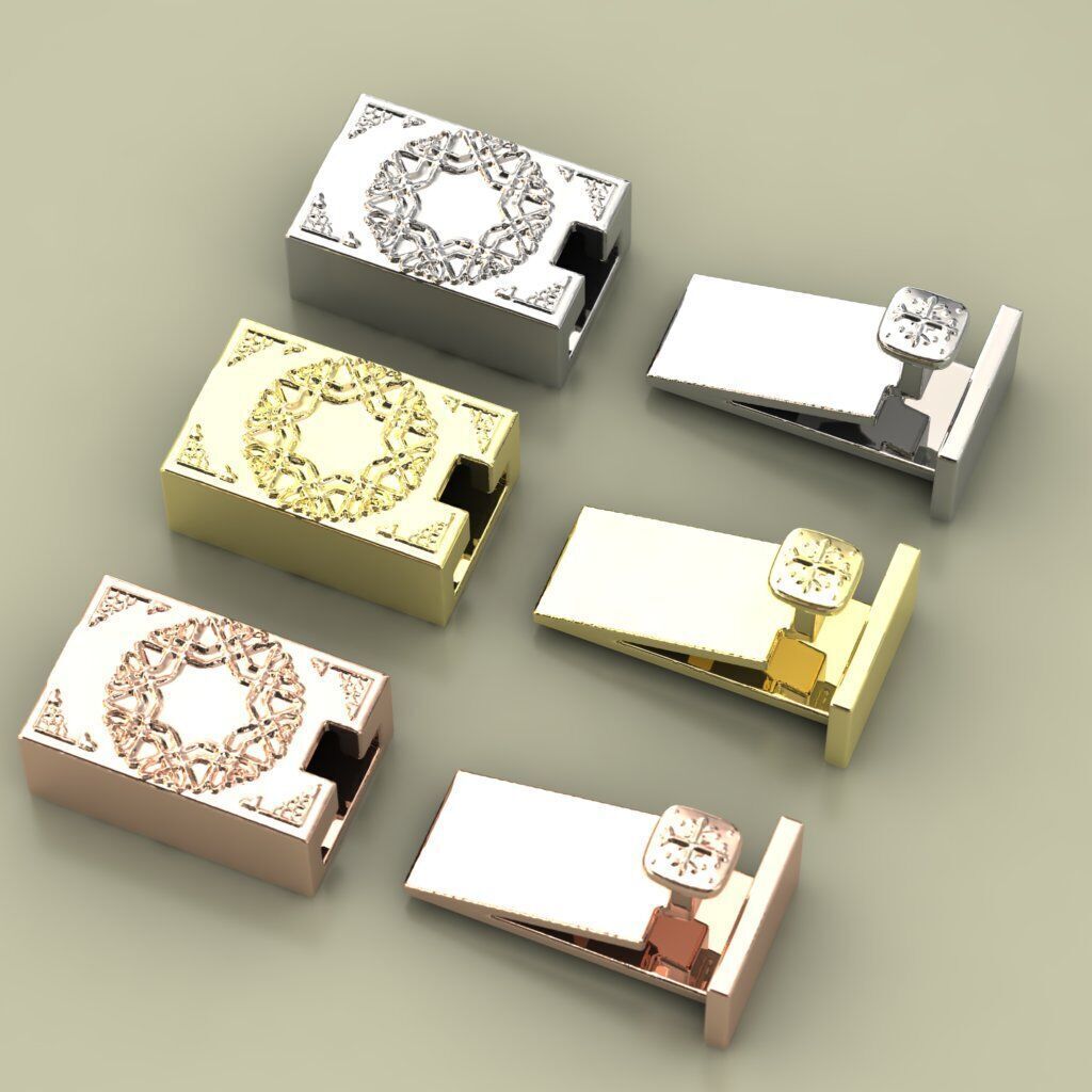 Ornate Box Clasp 3D Printable Jewelry Component Geometric Design 3D print model_7