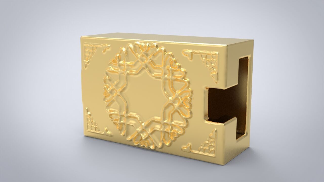 Ornate Box Clasp 3D Printable Jewelry Component Geometric Design 3D print model_1